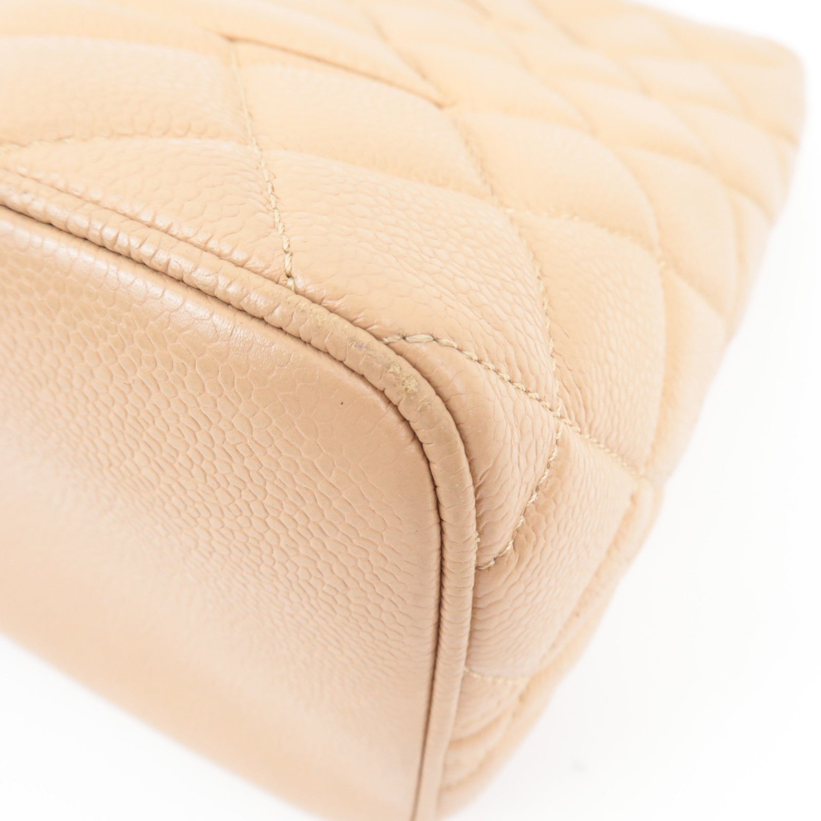 CHANEL Medallion Tote Bag Caviarskin Beige Gold HDW A01804