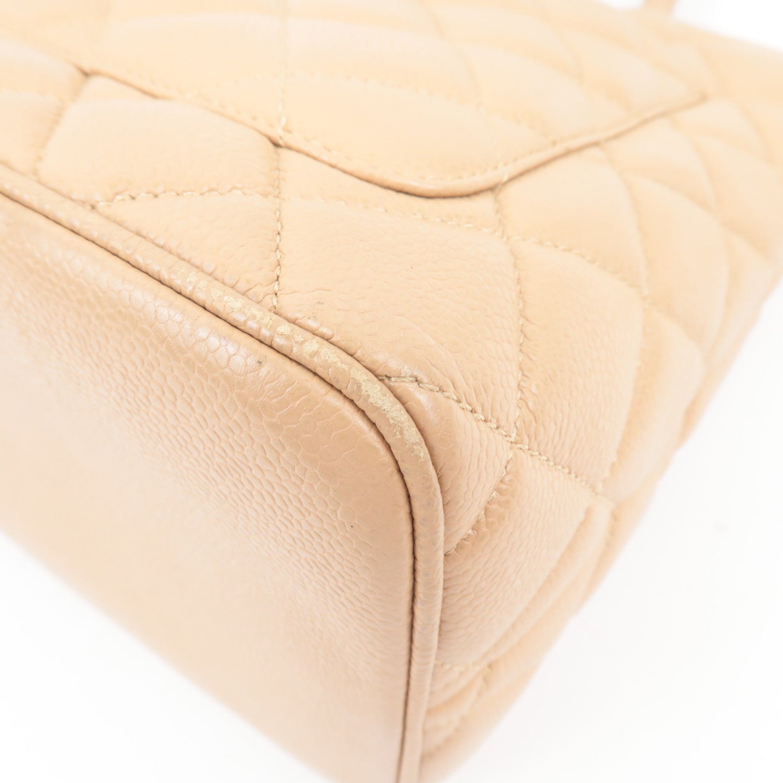 CHANEL Medallion Tote Bag Caviarskin Beige Gold HDW A01804