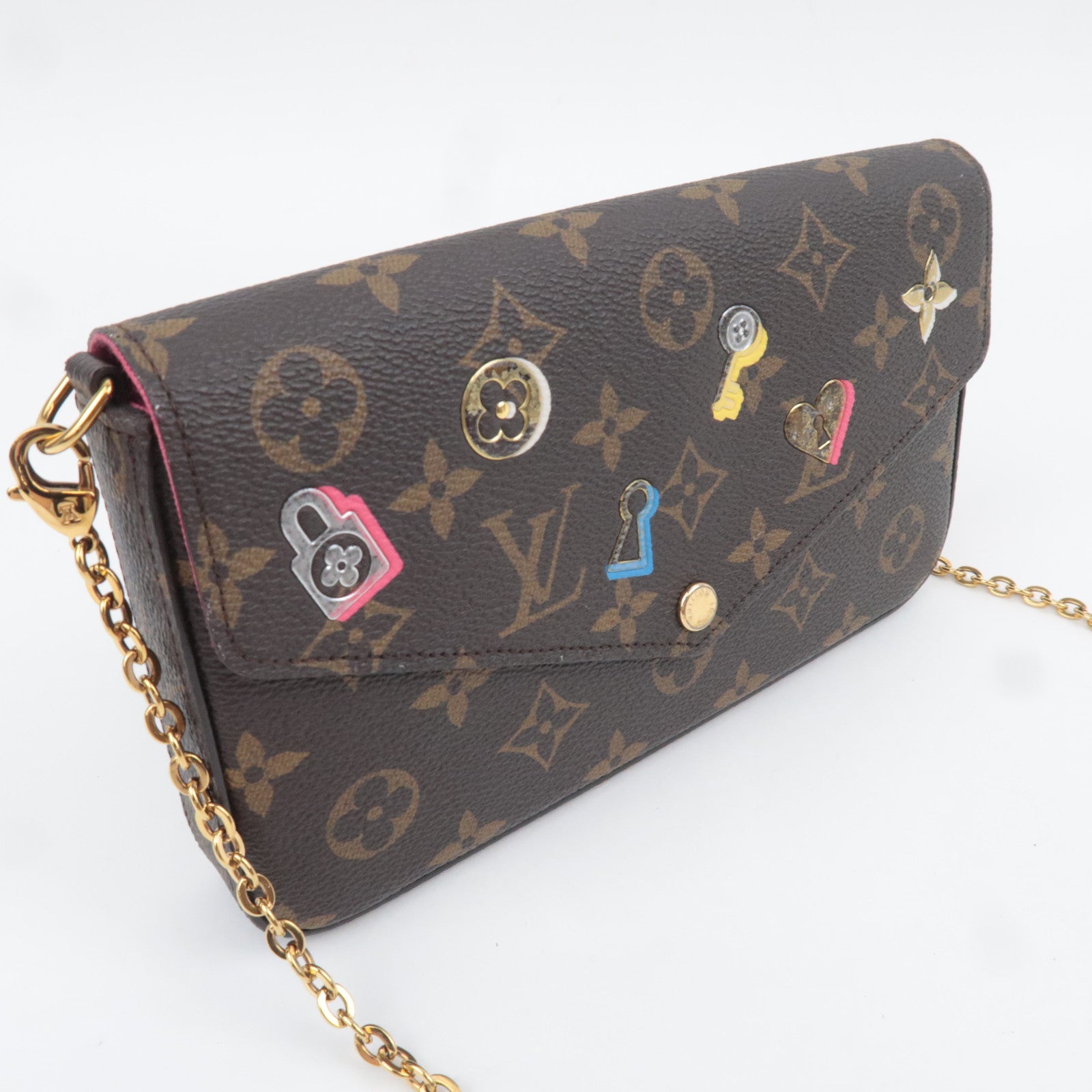 Louis Vuitton Monogram Love Lock Pochette Felicie Shoulder Bag M63999