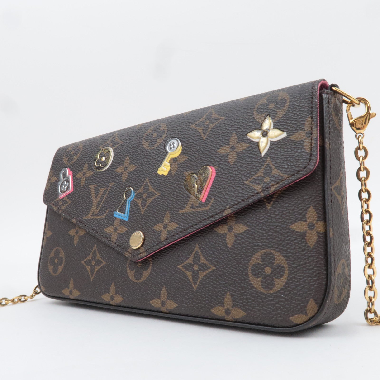Louis Vuitton Monogram Love Lock Pochette Felicie Shoulder Bag M63999