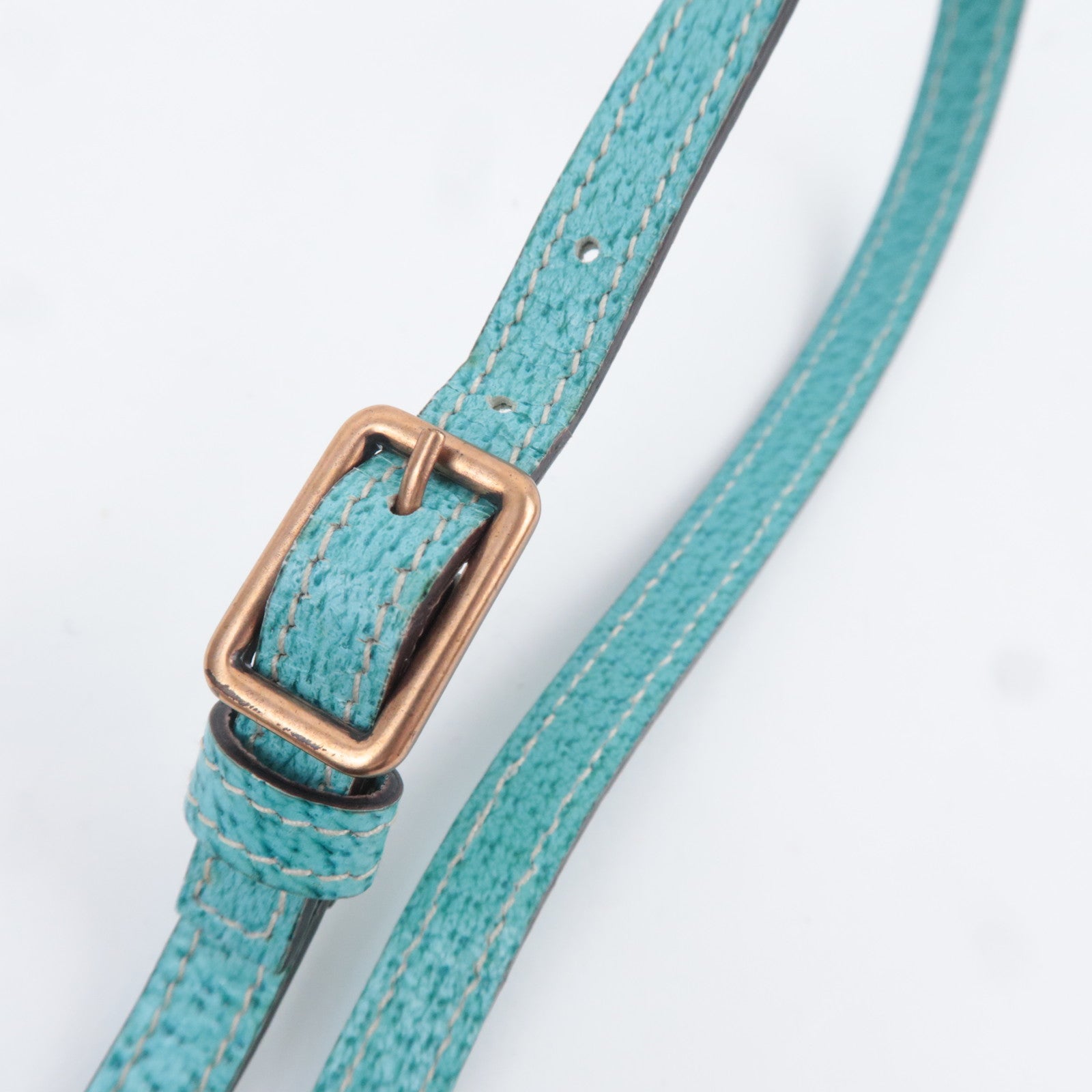GUCCI Bamboo GG Canvas Shoulder Bag Beige Turquoise 117594