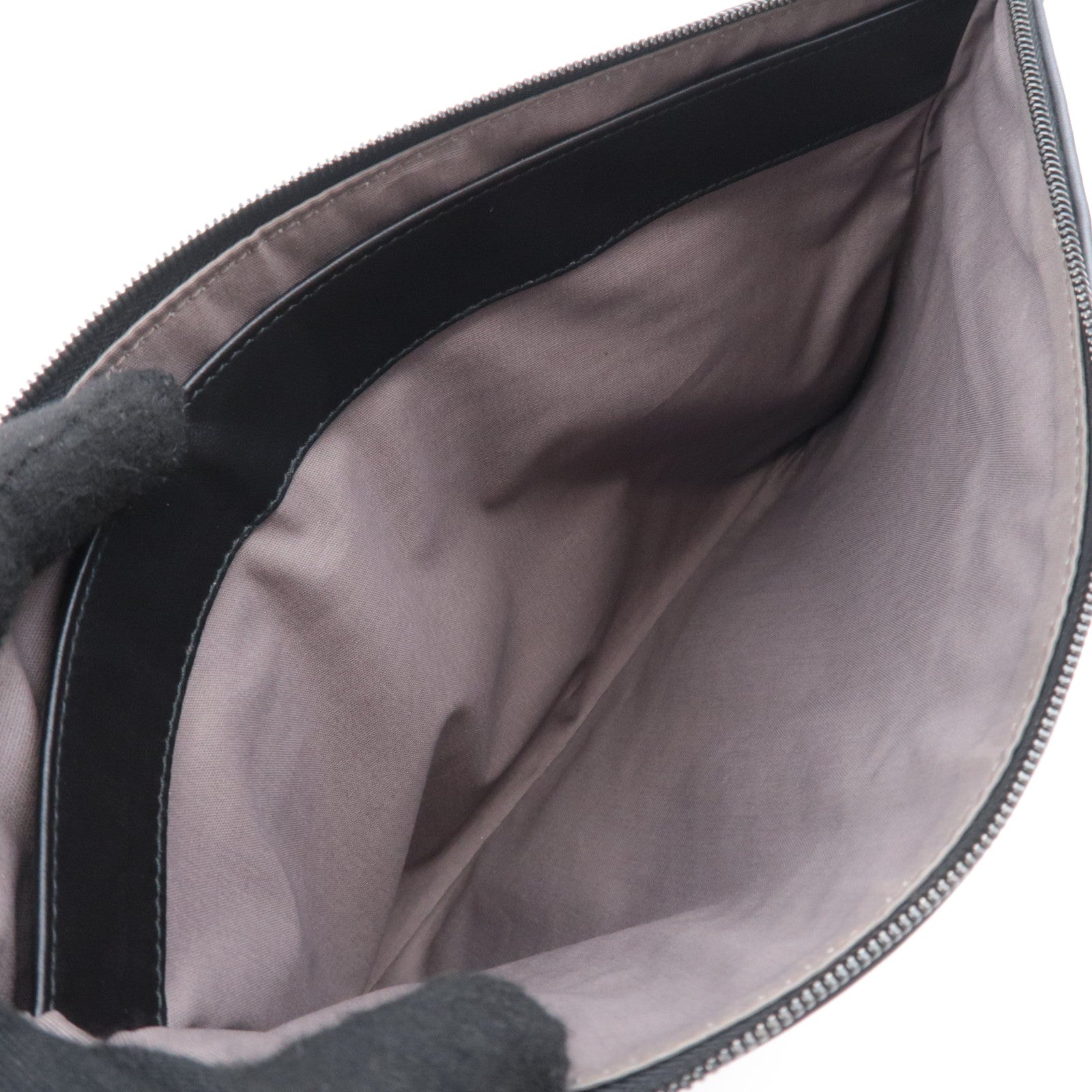 BOTTEGA VENETA Intrecciato Leather Clutch Bag Black