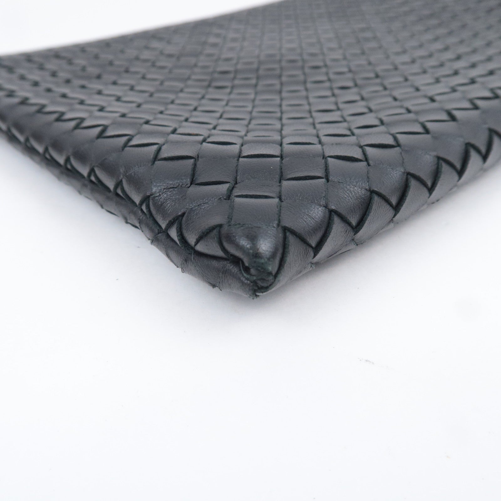BOTTEGA VENETA Intrecciato Leather Clutch Bag Black