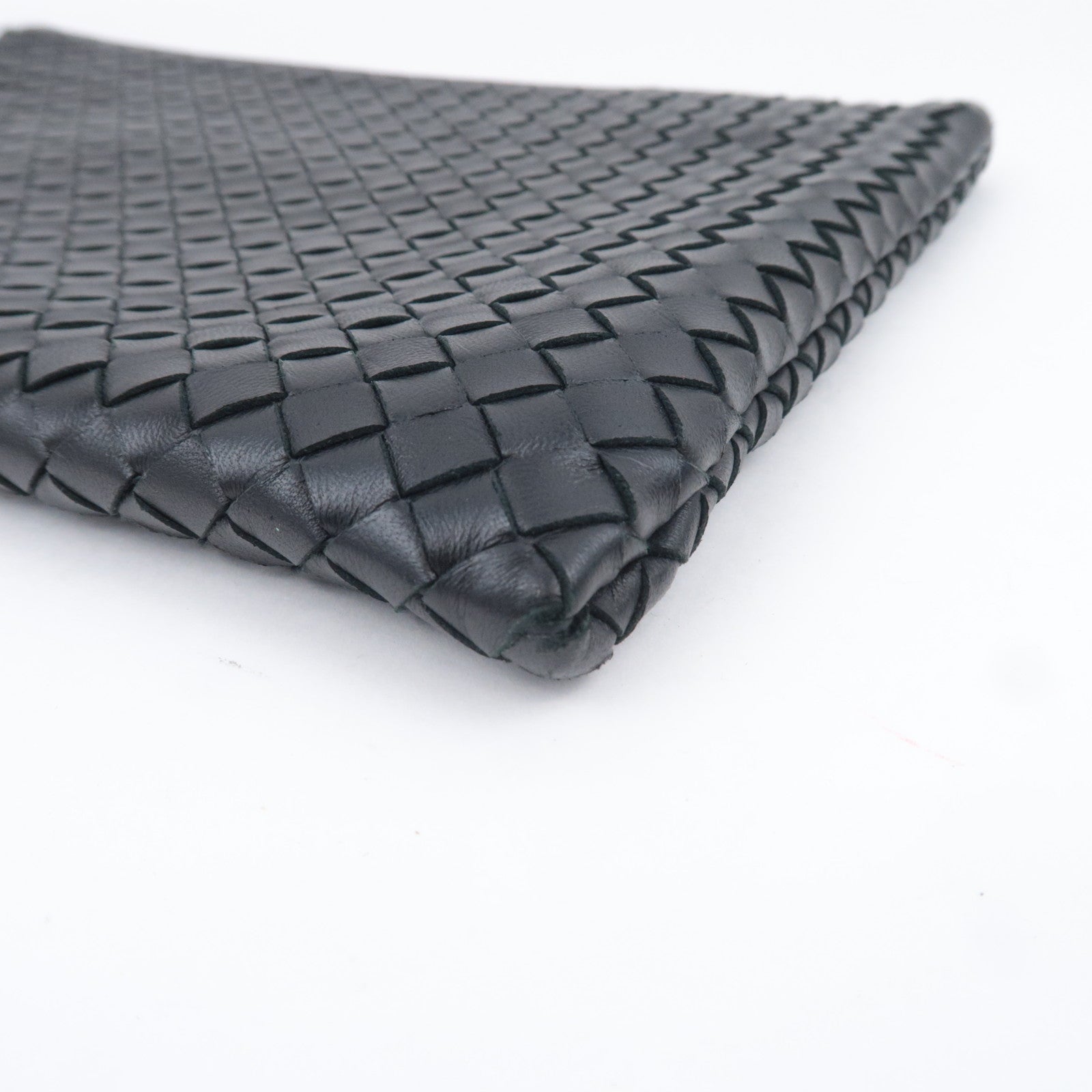 BOTTEGA VENETA Intrecciato Leather Clutch Bag Black