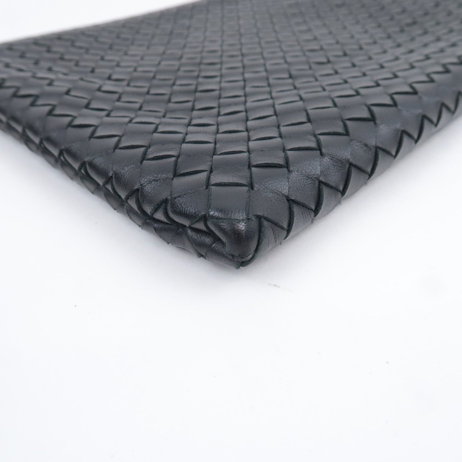 BOTTEGA VENETA Intrecciato Leather Clutch Bag Black