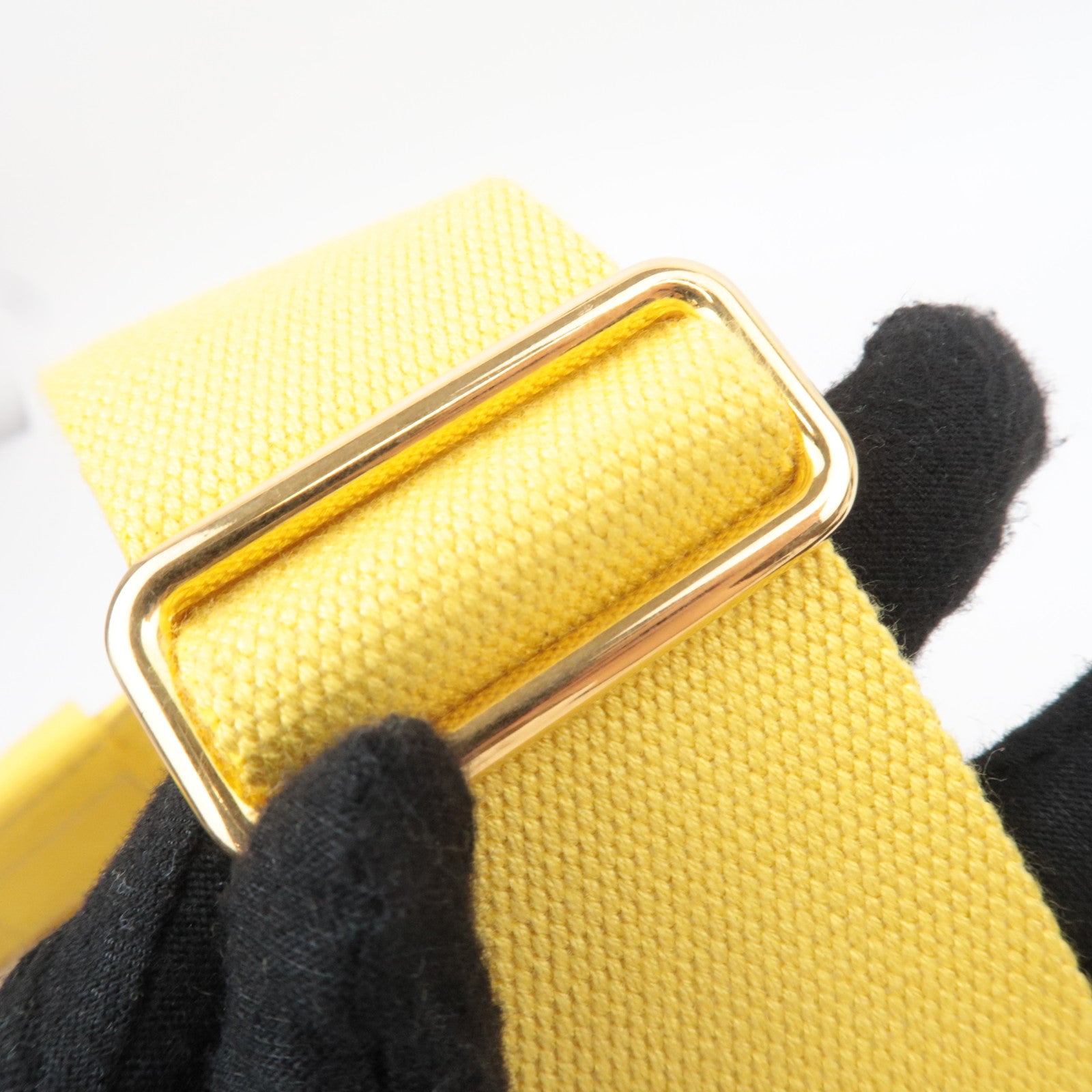 PRADA Canapa M 2Way Canvas Tote Bag Yellow BN2642
