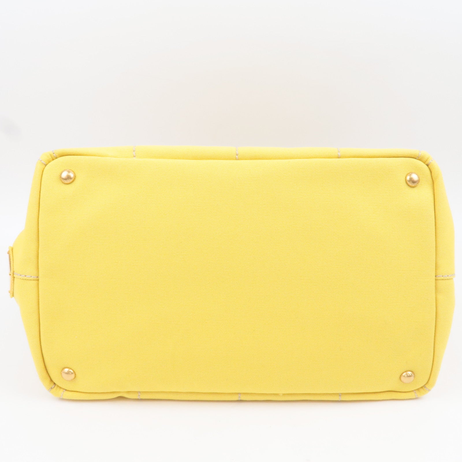 PRADA Canapa M 2Way Canvas Tote Bag Yellow BN2642
