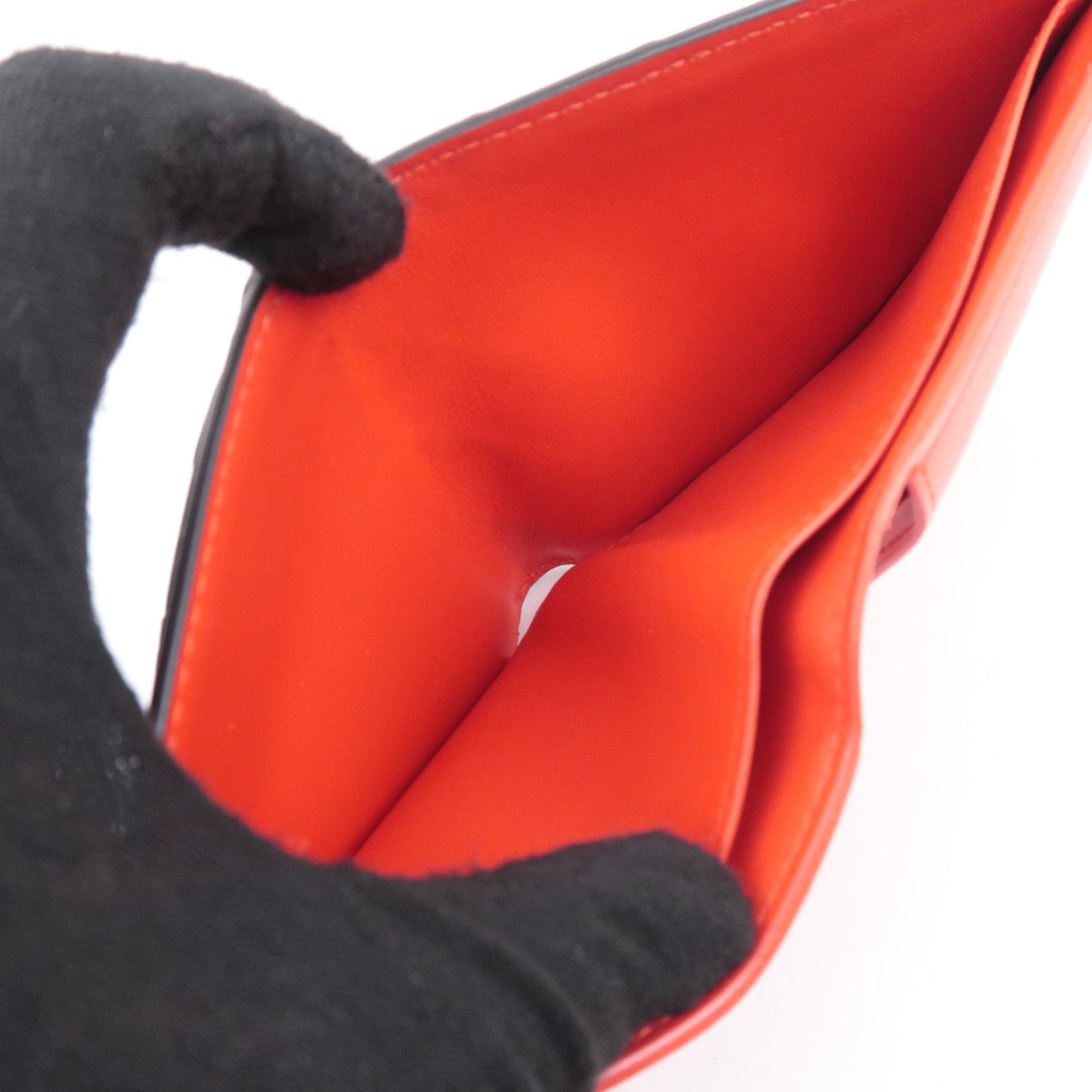 BOTTEGA VENETA Intrecciato Leather Wallet Black Red