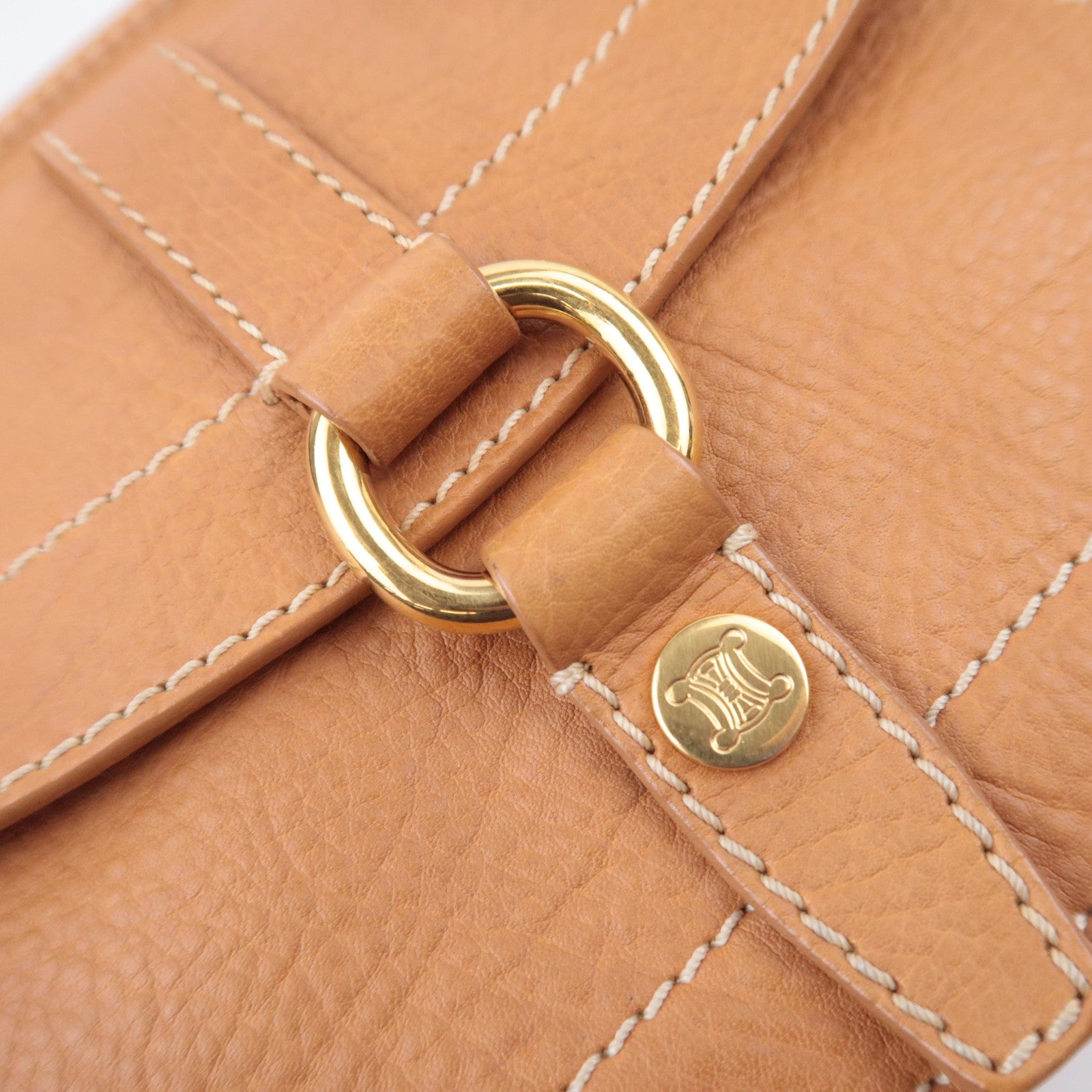CELINE Boogie Bag Leather Handbag Brown
