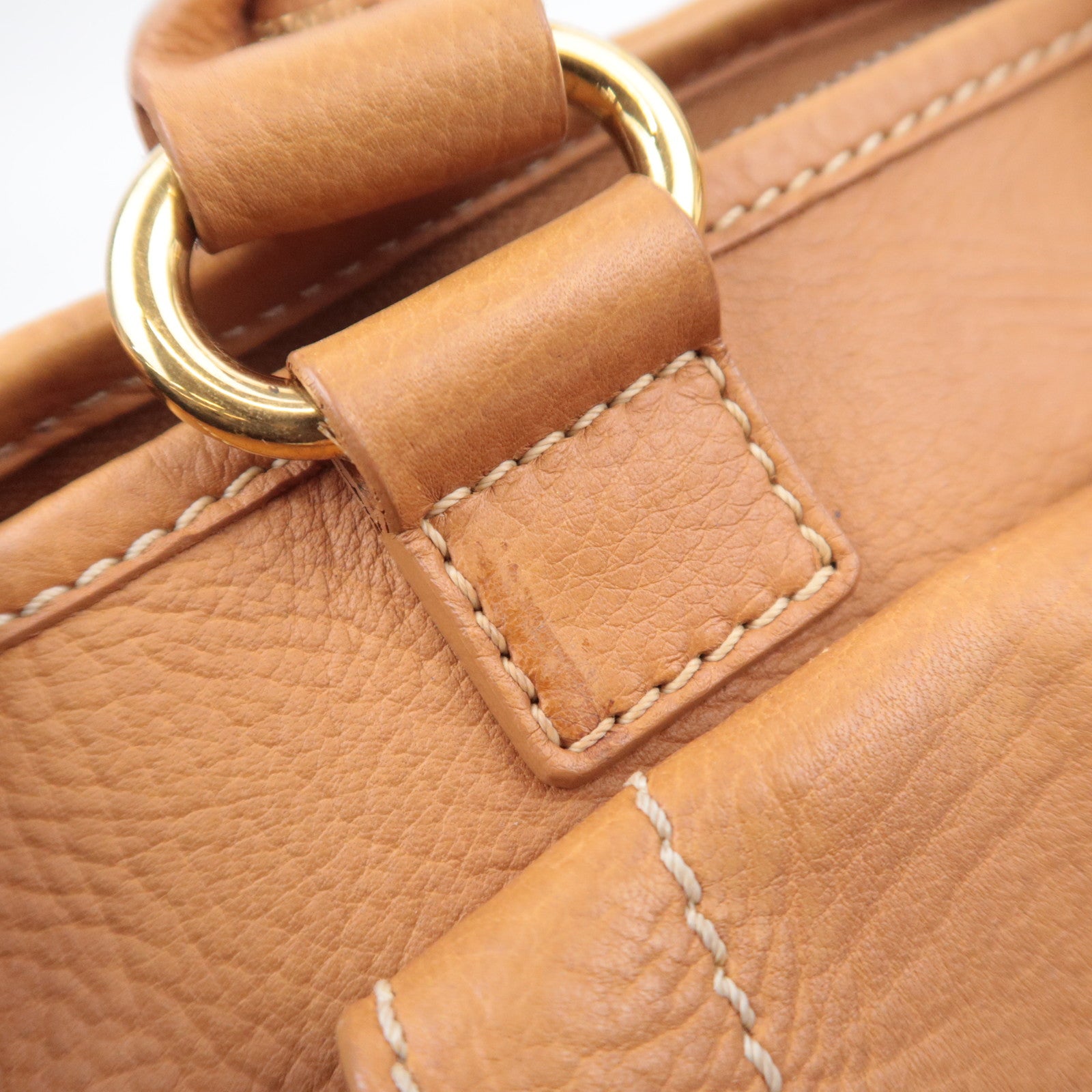 CELINE Boogie Bag Leather Handbag Brown