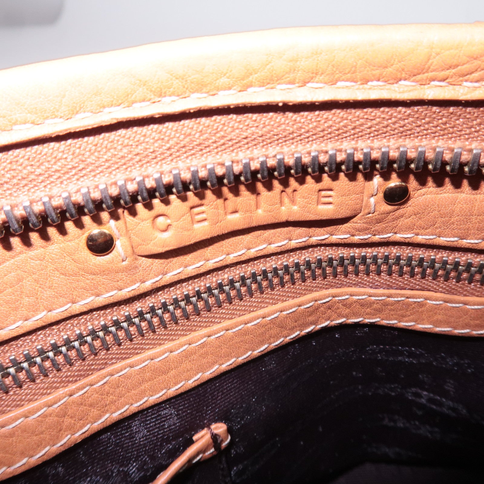 CELINE Boogie Bag Leather Handbag Brown