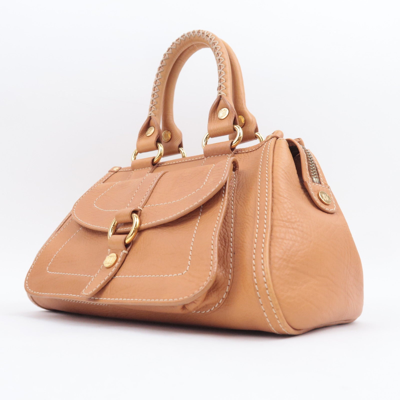 CELINE Boogie Bag Leather Handbag Brown