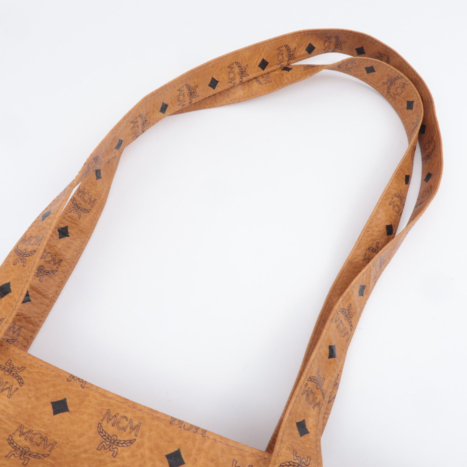 MCM Visetos PVC Tote Bag Brown