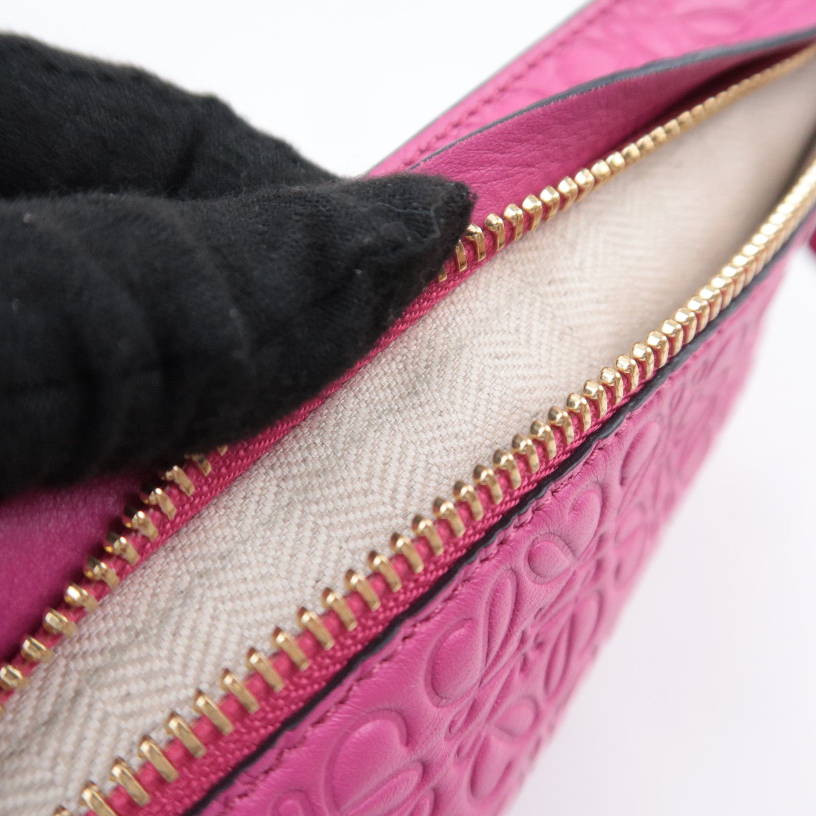 LOEWE Anagram Leather Clutch Bag Pink