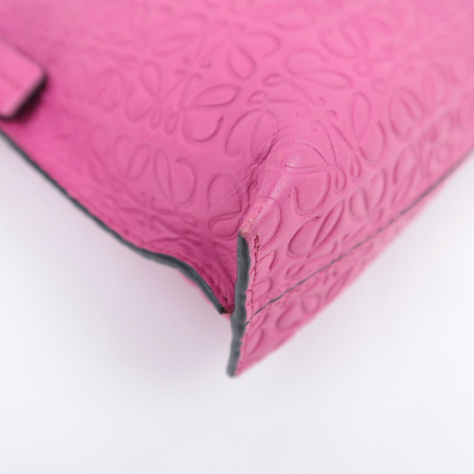 LOEWE Anagram Leather Clutch Bag Pink