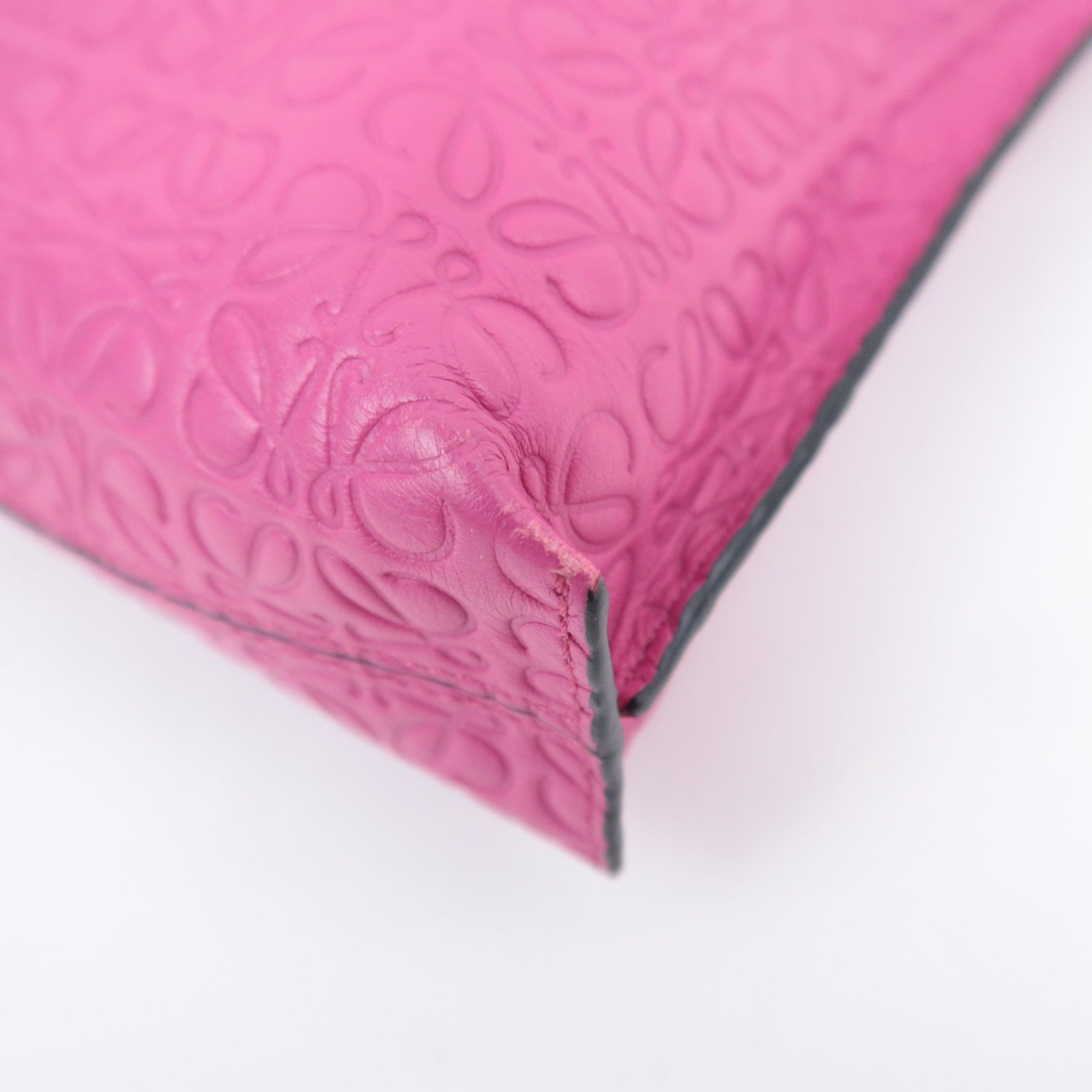 LOEWE Anagram Leather Clutch Bag Pink