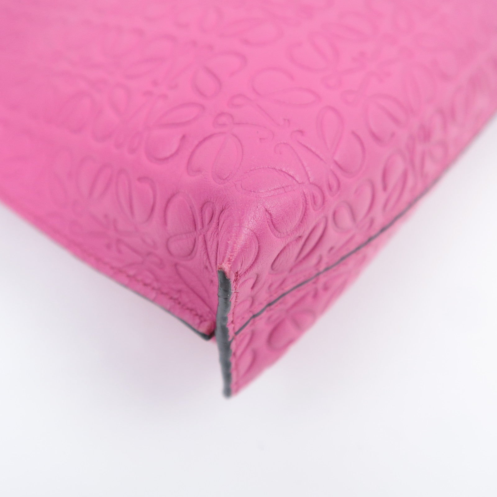 LOEWE Anagram Leather Clutch Bag Pink