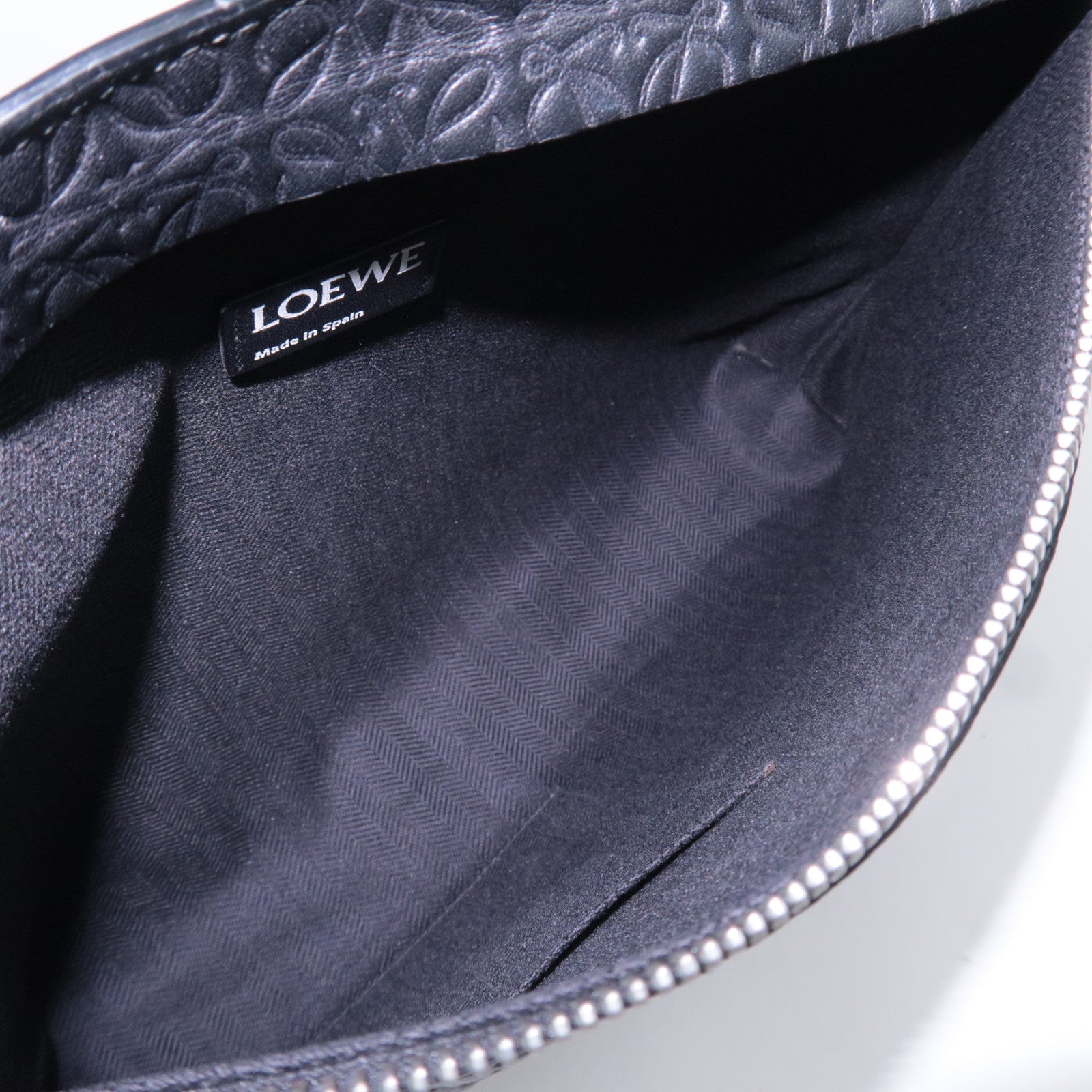 LOEWE Anagram Leather Clutch Bag Black