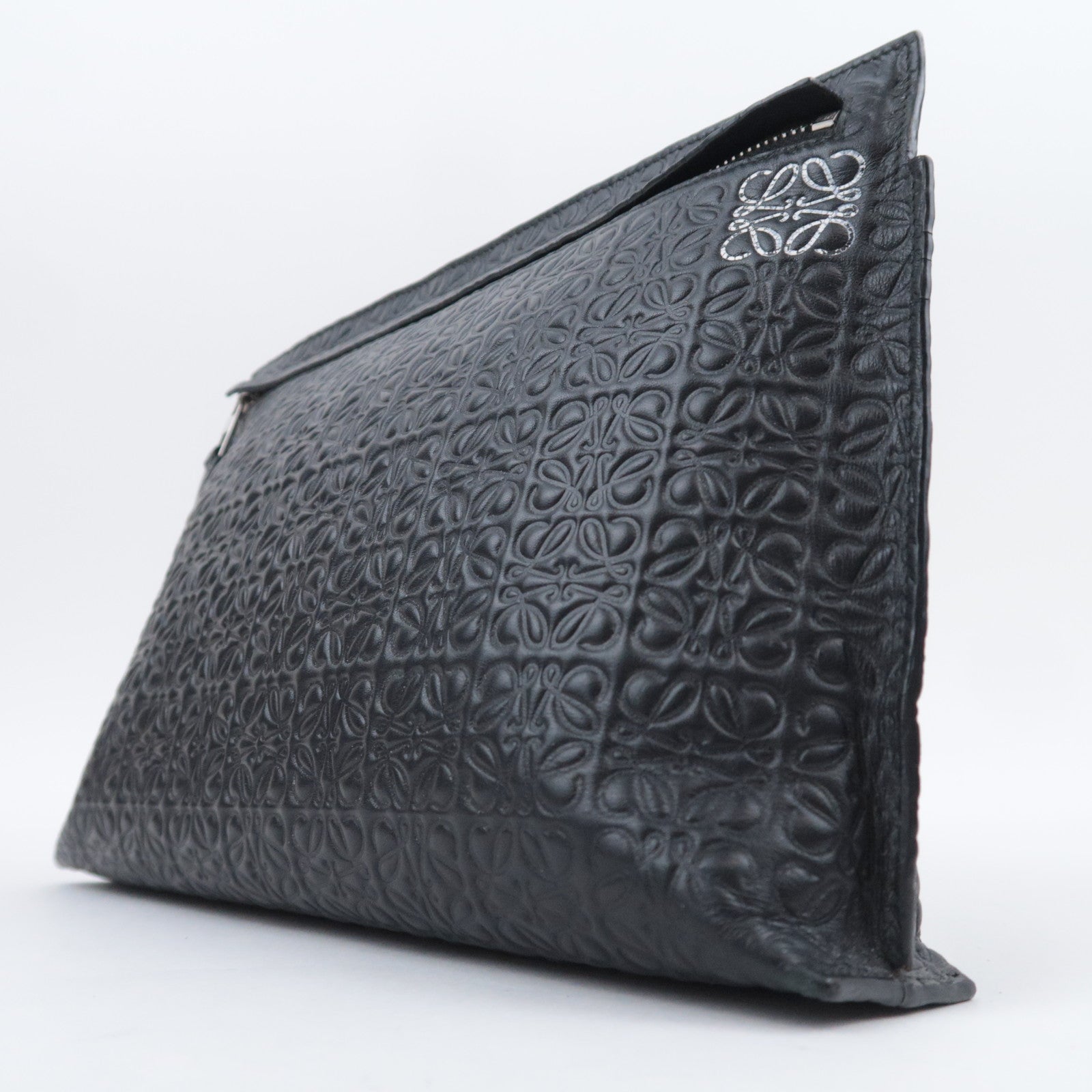 LOEWE Anagram Leather Clutch Bag Black
