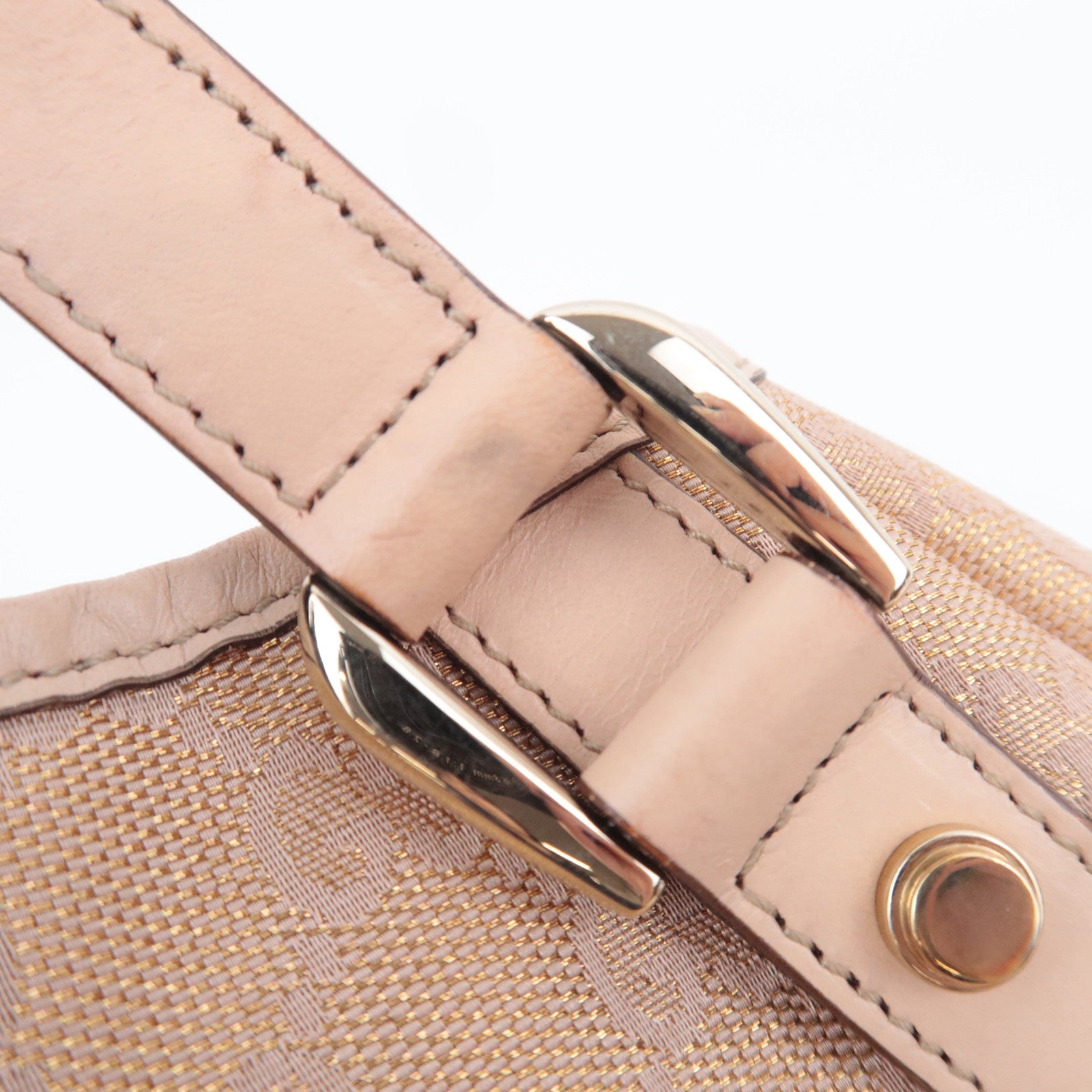 GUCCI Abby GG Canvas Tote Bag Beige Gold 130736
