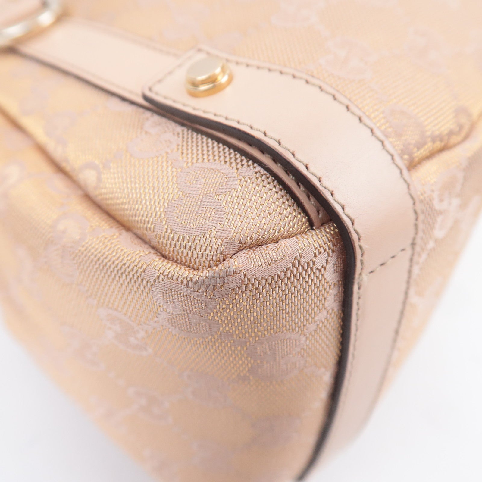 GUCCI Abby GG Canvas Tote Bag Beige Gold 130736