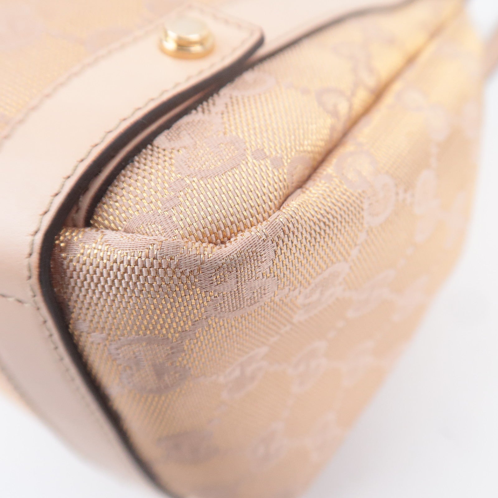 GUCCI Abby GG Canvas Tote Bag Beige Gold 130736