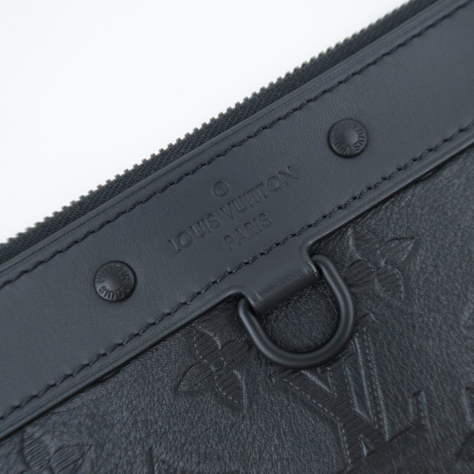 Louis Vuitton Monogram Shadow Pochette Discovery Clutch Bag Black M62903