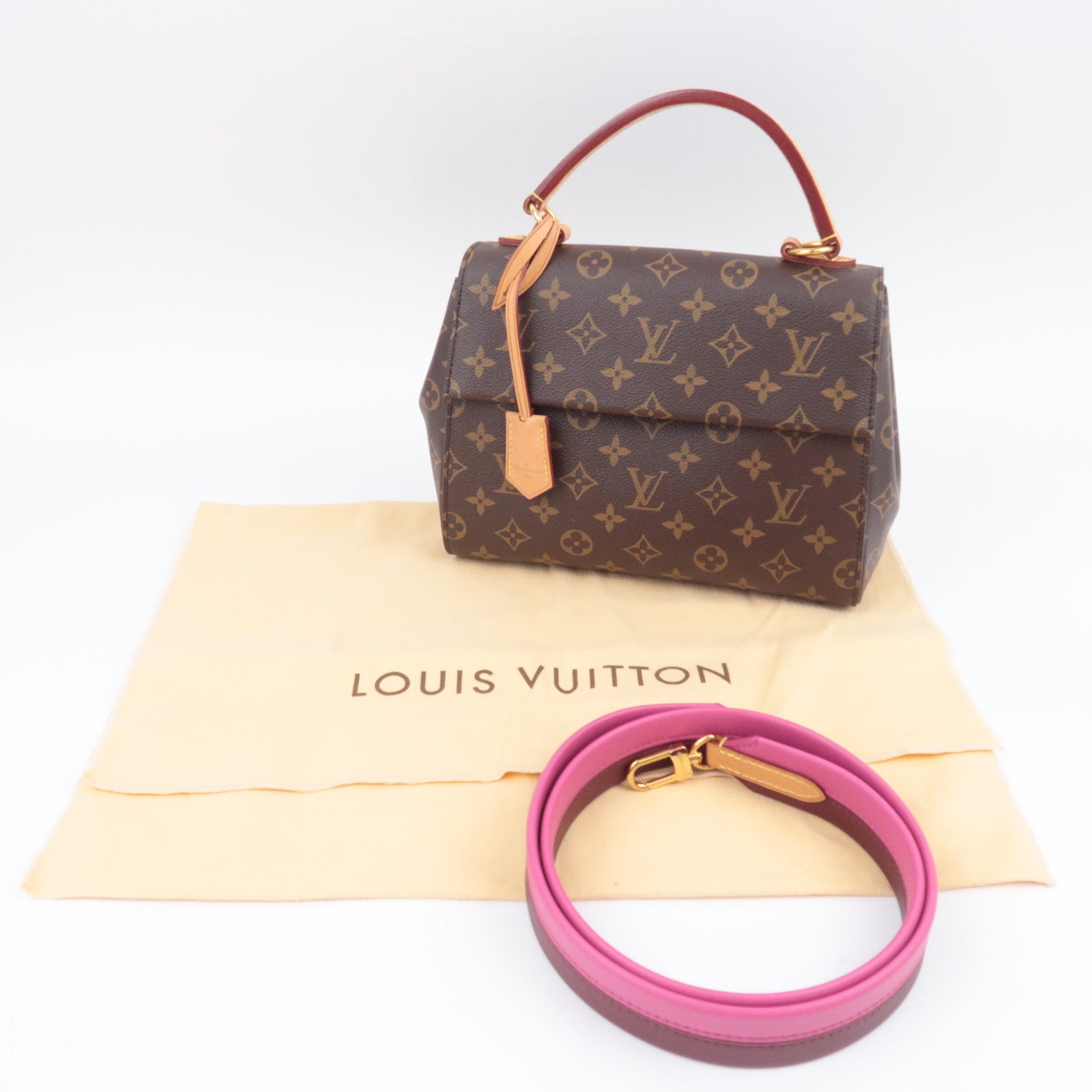 Louis Vuitton Monogram Cluny BB 2Way Handbag Fuchsia M42738