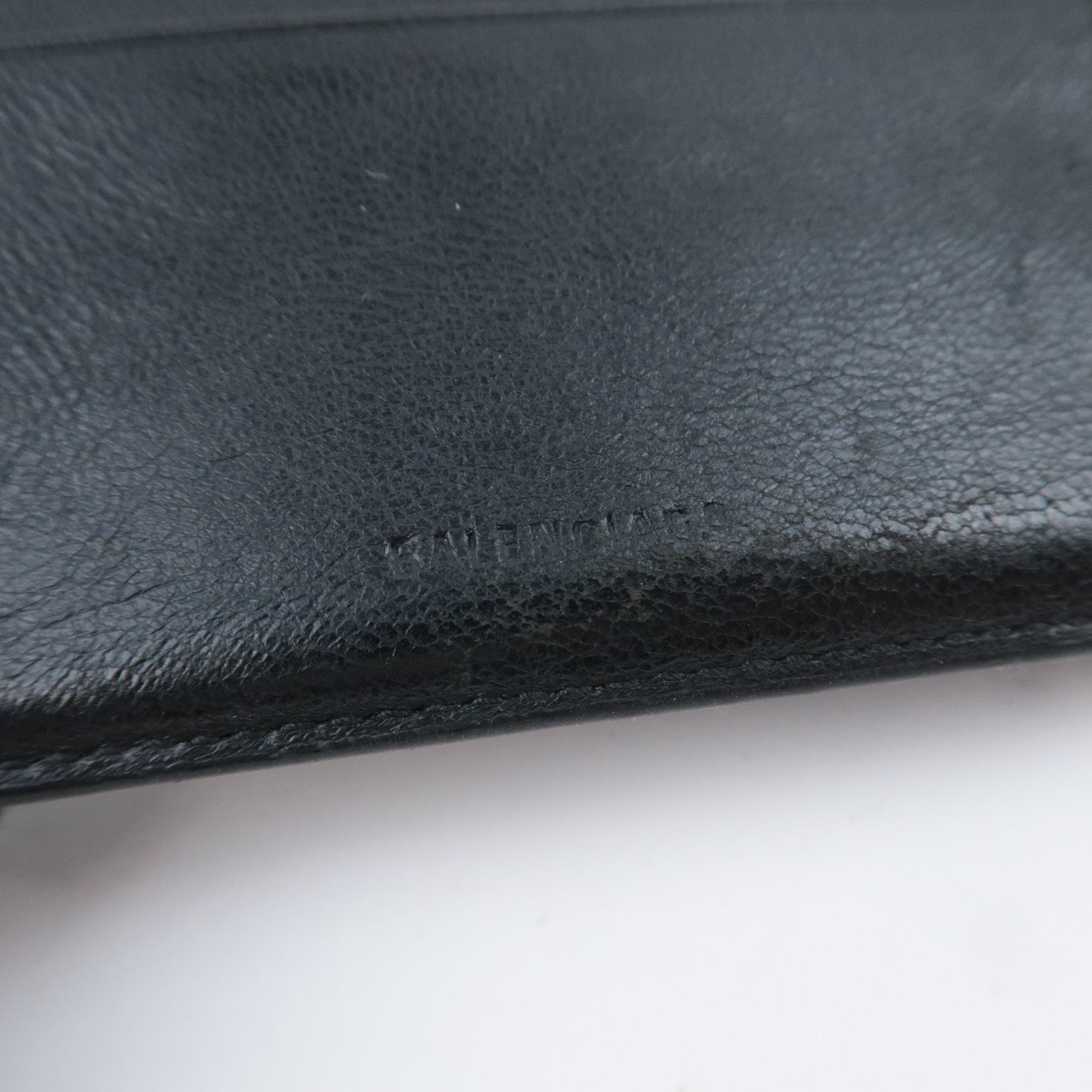 BALENCIAGA Logo Leather Wallet Black 594315