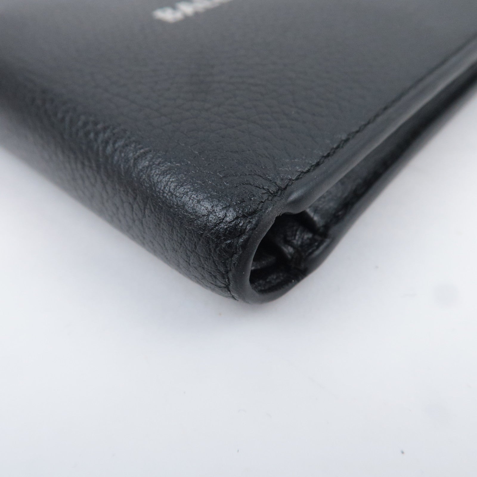 BALENCIAGA Logo Leather Wallet Black 594315