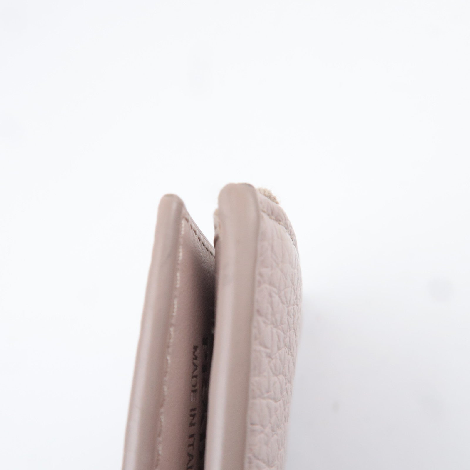PRADA Triangle Logo Leather Wallet Pink Beige 1ML050