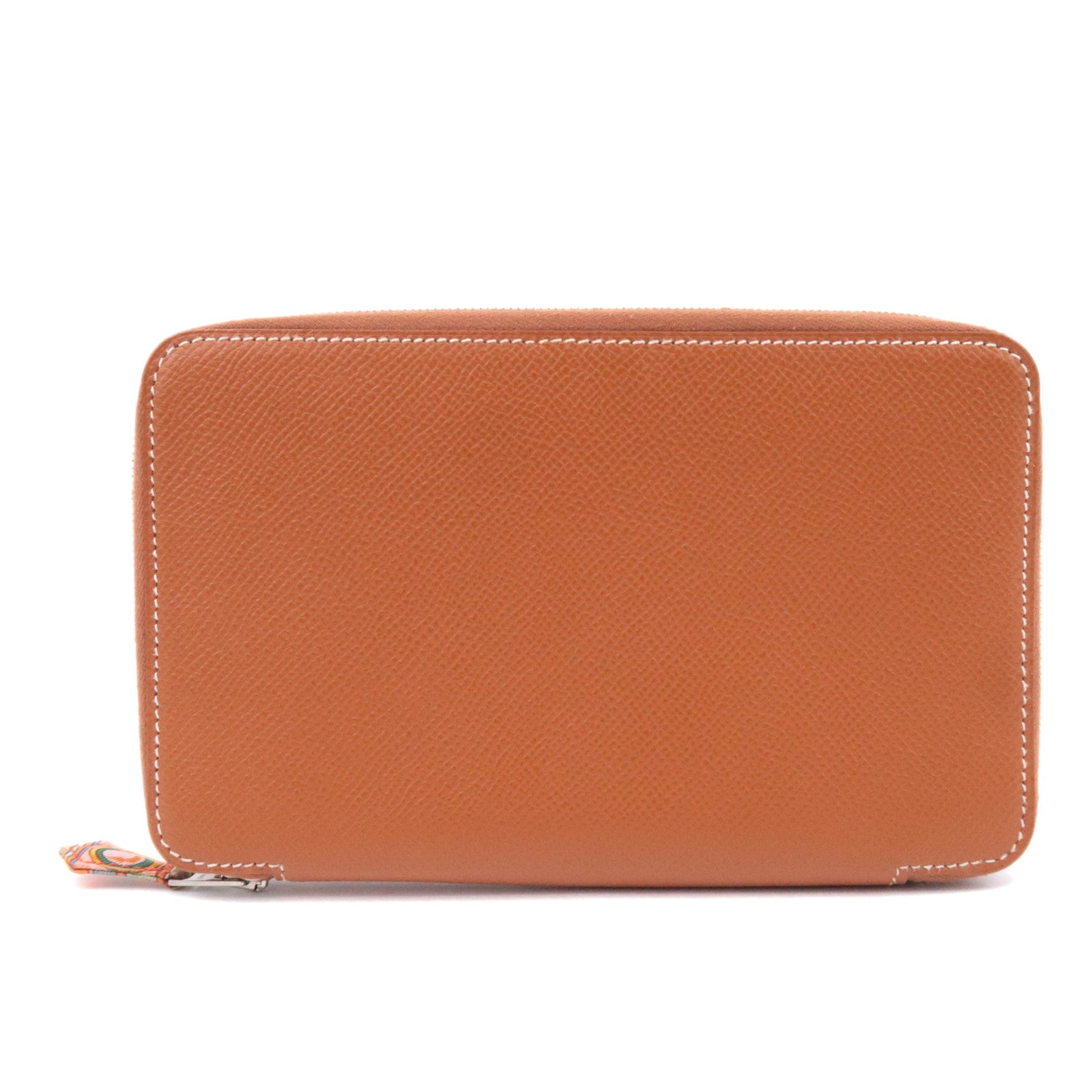 HERMES Agenda Zip Silk In Planner Cover T Stamp (2015) Veau Epsom Brown90352