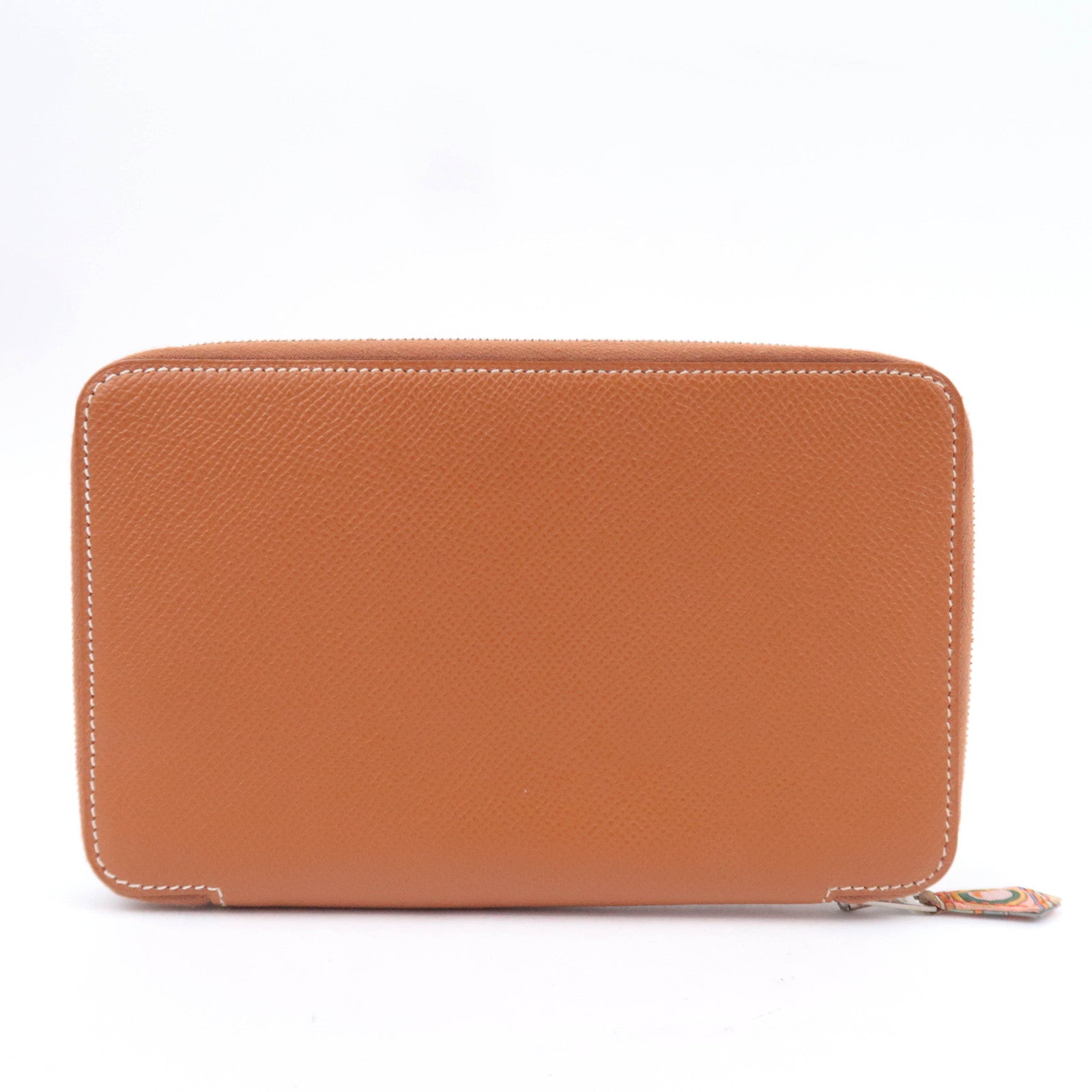 HERMES Agenda Zip Silk In Planner Cover T Stamp (2015) Veau Epsom Brown