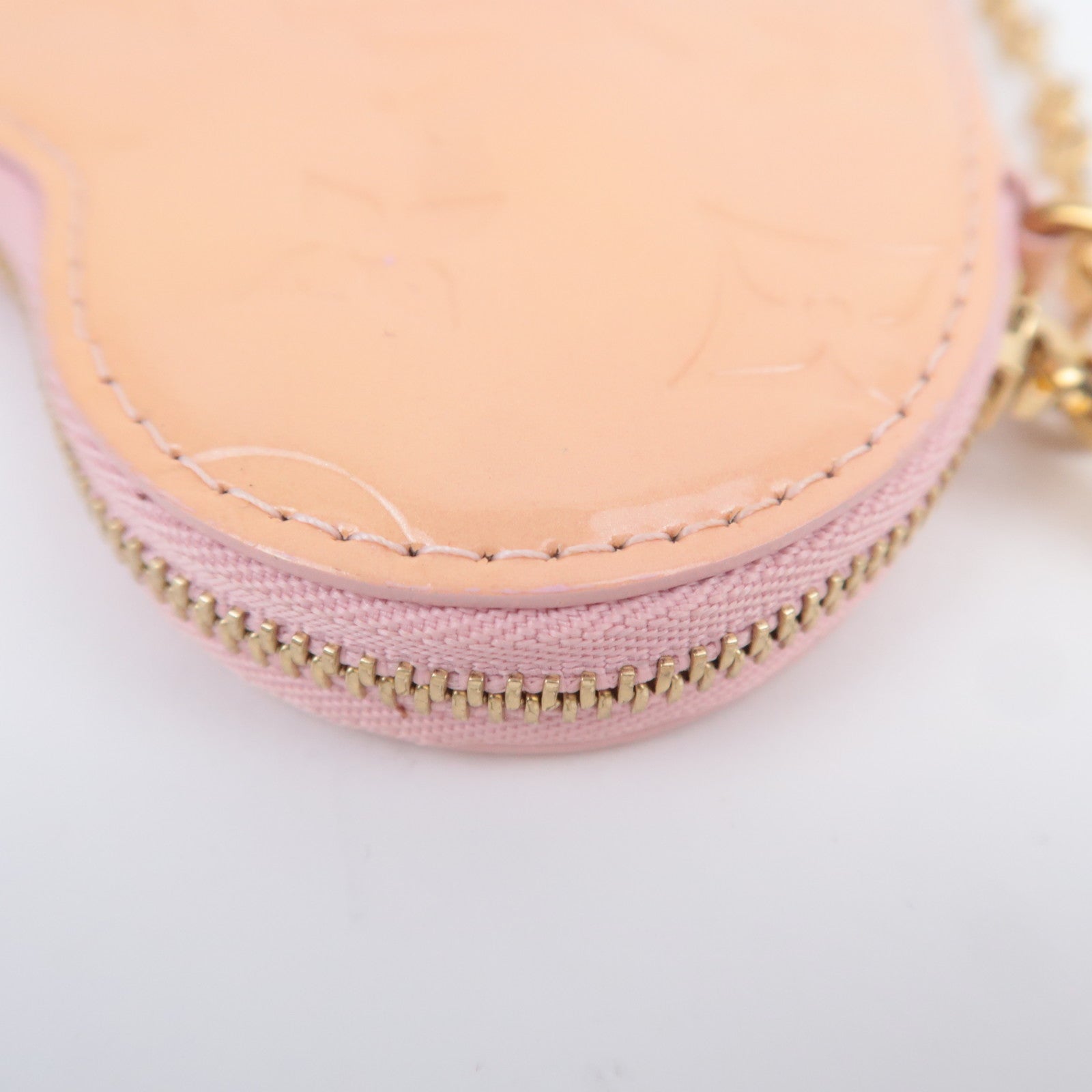 Louis Vuitton Monogram Vernis Porte Monnaie Coeur Coin Case Rose Pearl M91431