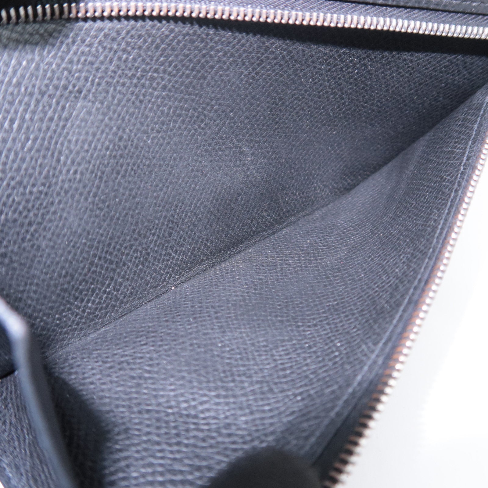 HERMES Bearn Classic Leather Long Wallet □I Stamp (2005) Black Silver HDW