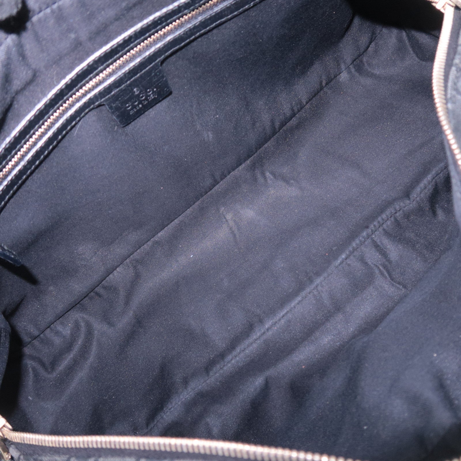 GUCCI Horsebit Sherry GG Canvas Shoulder Bag Black 131092