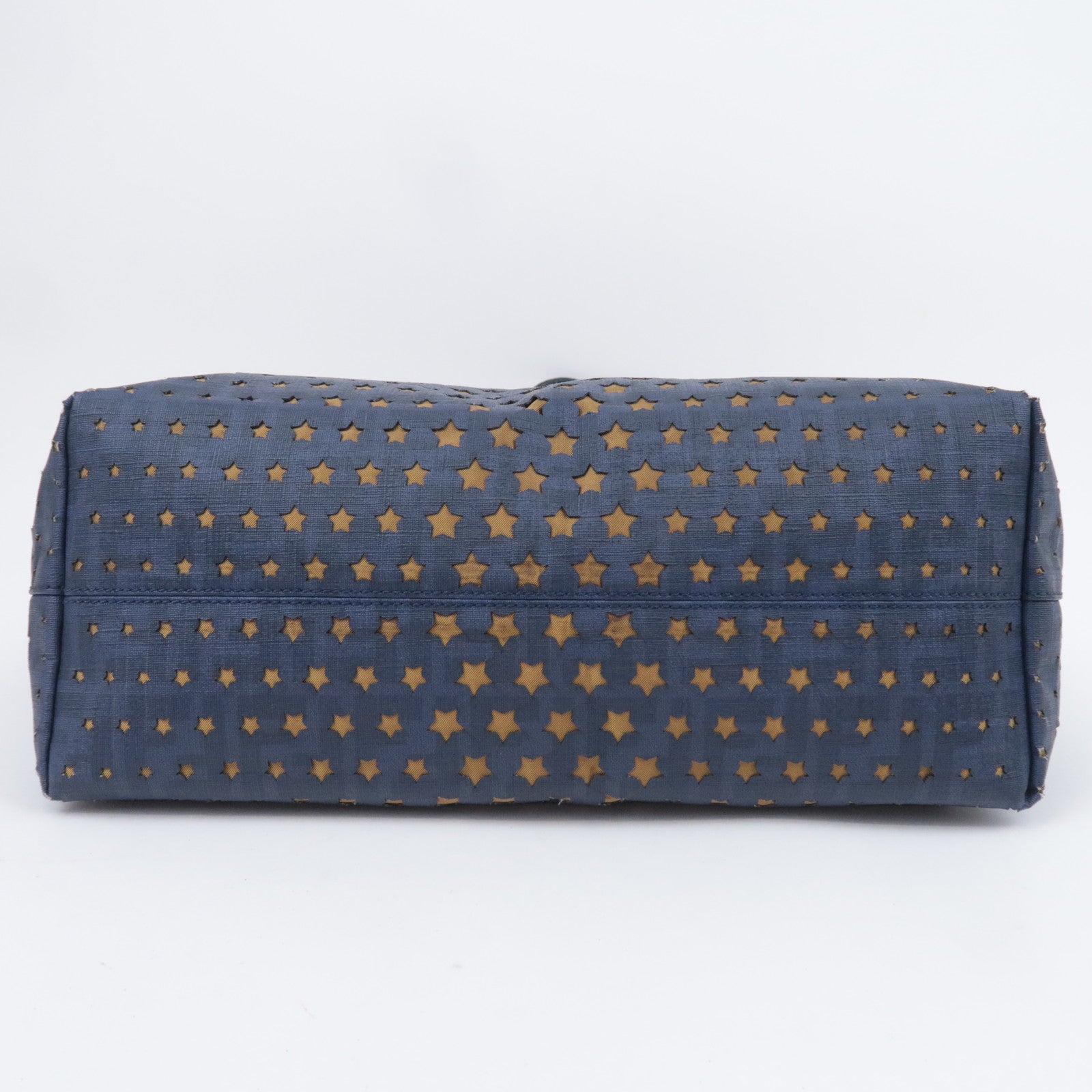 FENDI Star Perforated PVC Tote Bag Navy 8BH185
