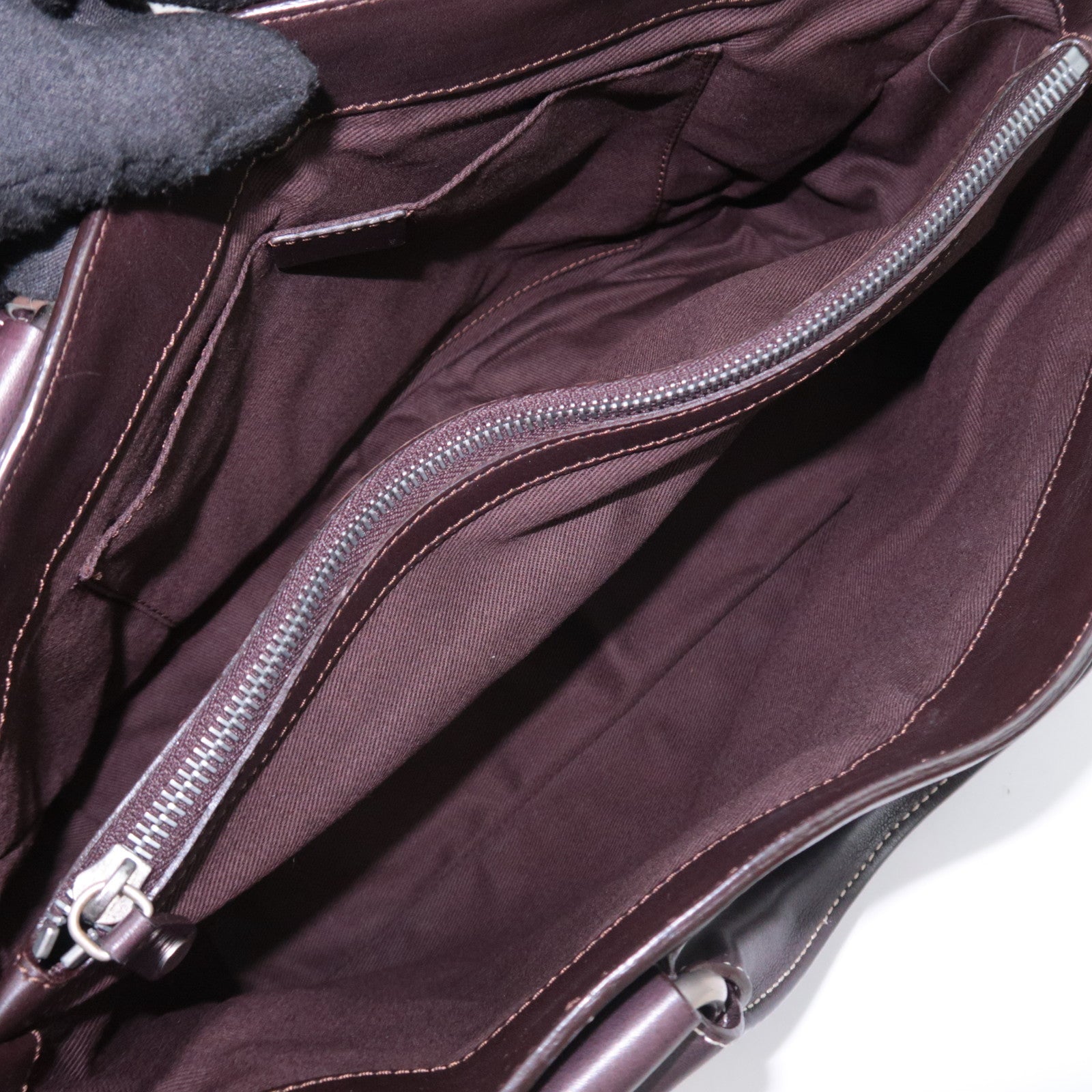 CELINE Boogie Bag Leather Handbag Dark Brown