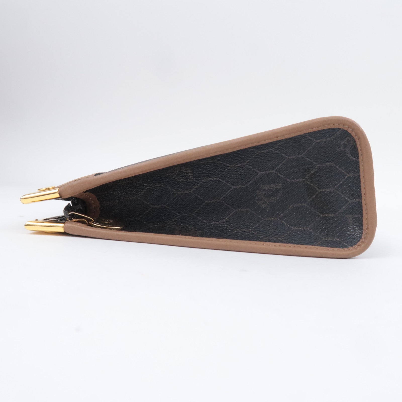 Christian Dior Honeycomb PVC Leather Clutch Bag Black