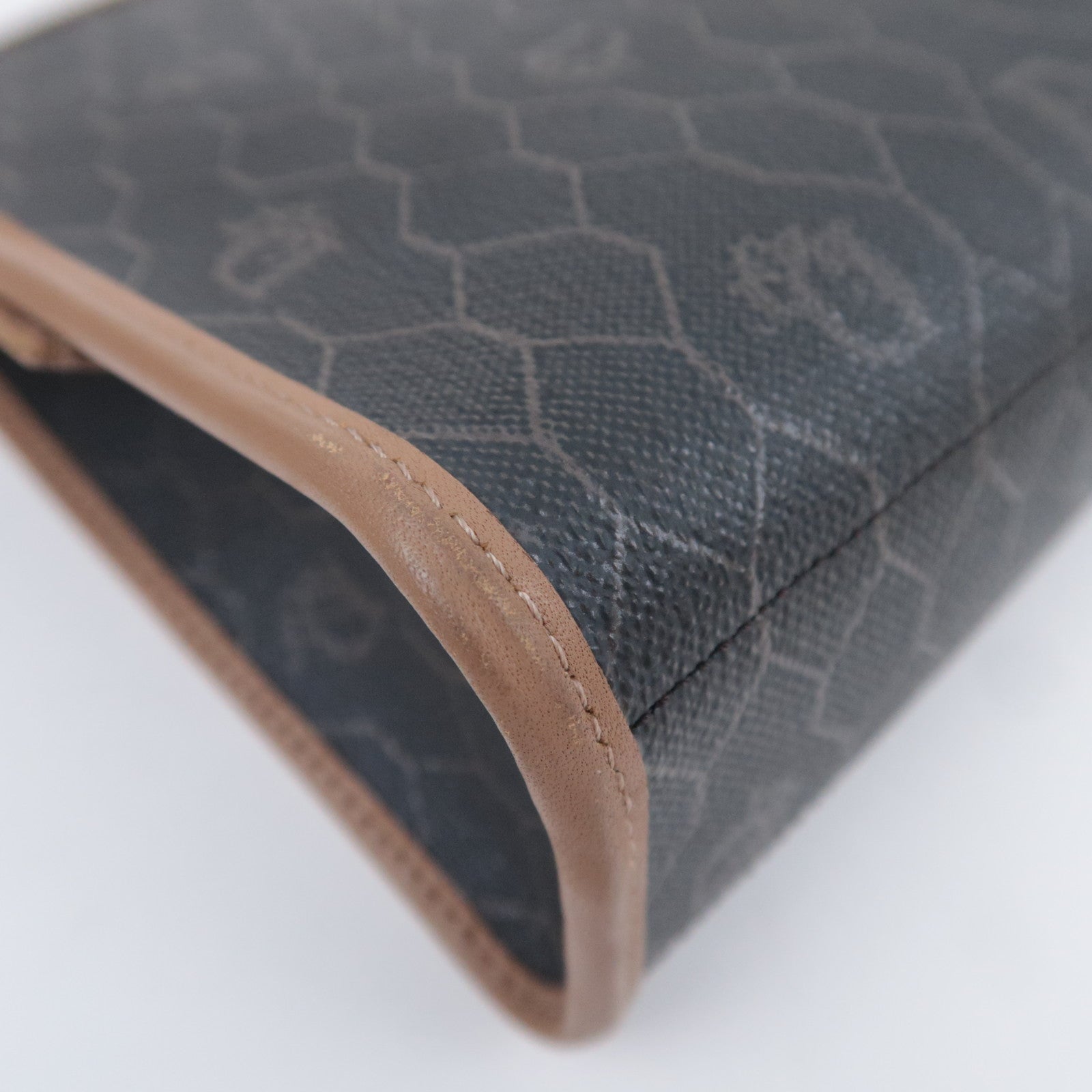 Christian Dior Honeycomb PVC Leather Clutch Bag Black