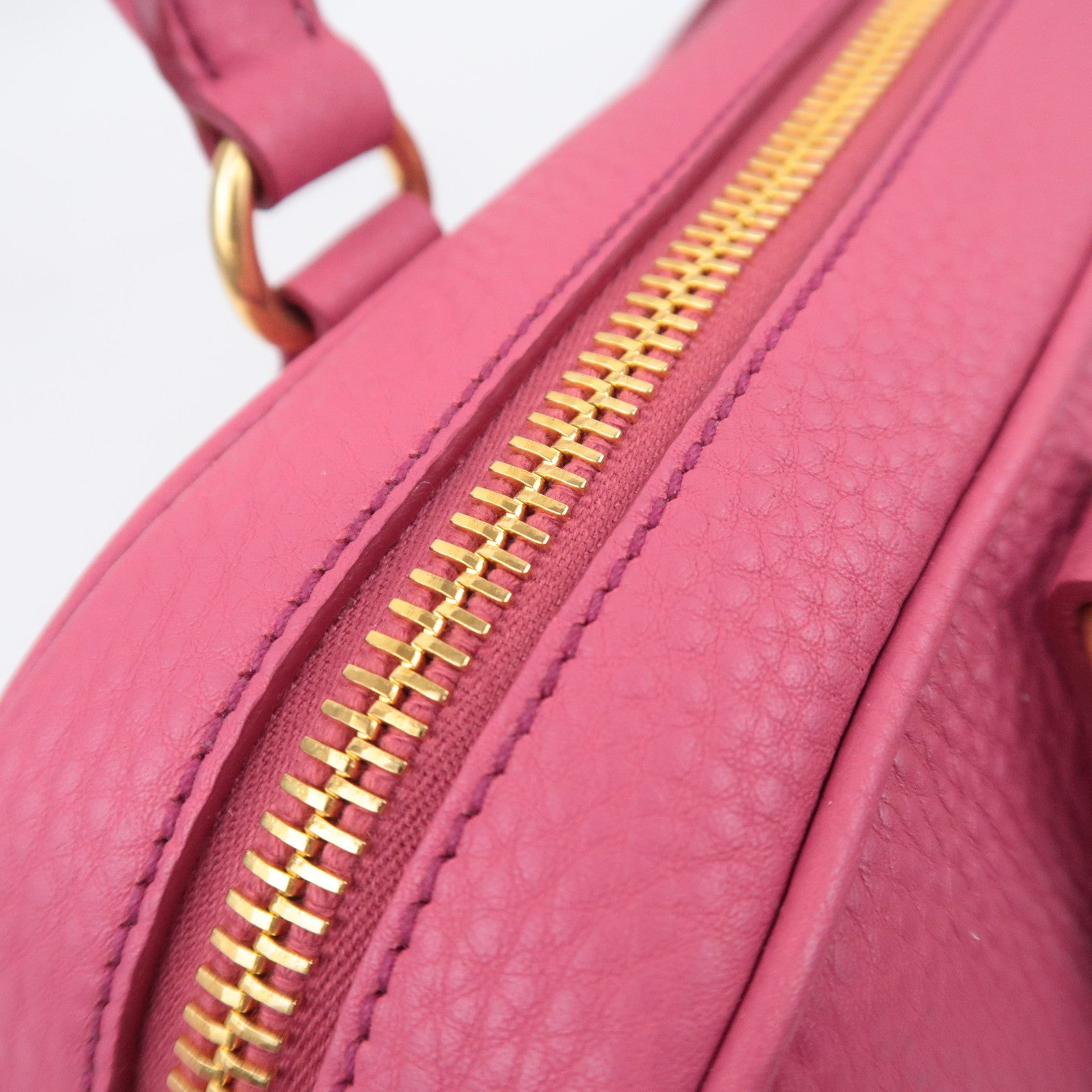 PRADA 2Way Leather Handbag Pink