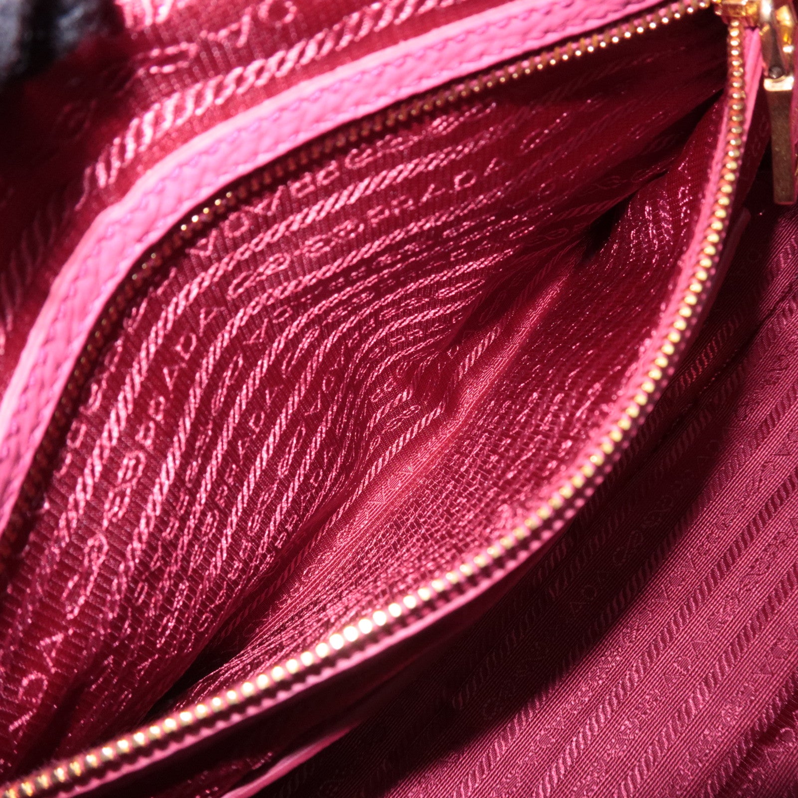 PRADA 2Way Leather Handbag Pink