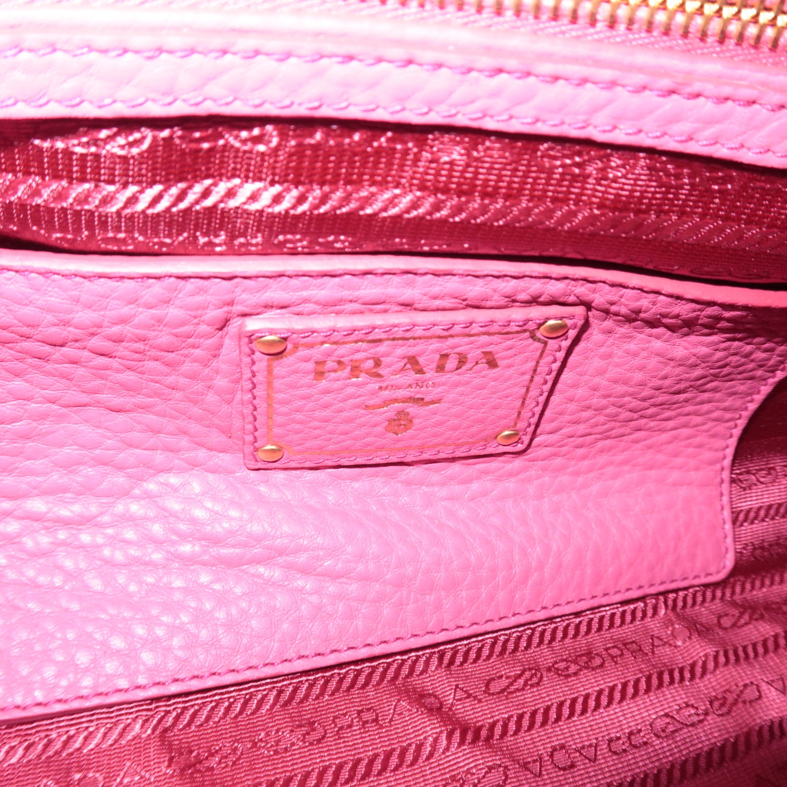 PRADA 2Way Leather Handbag Pink