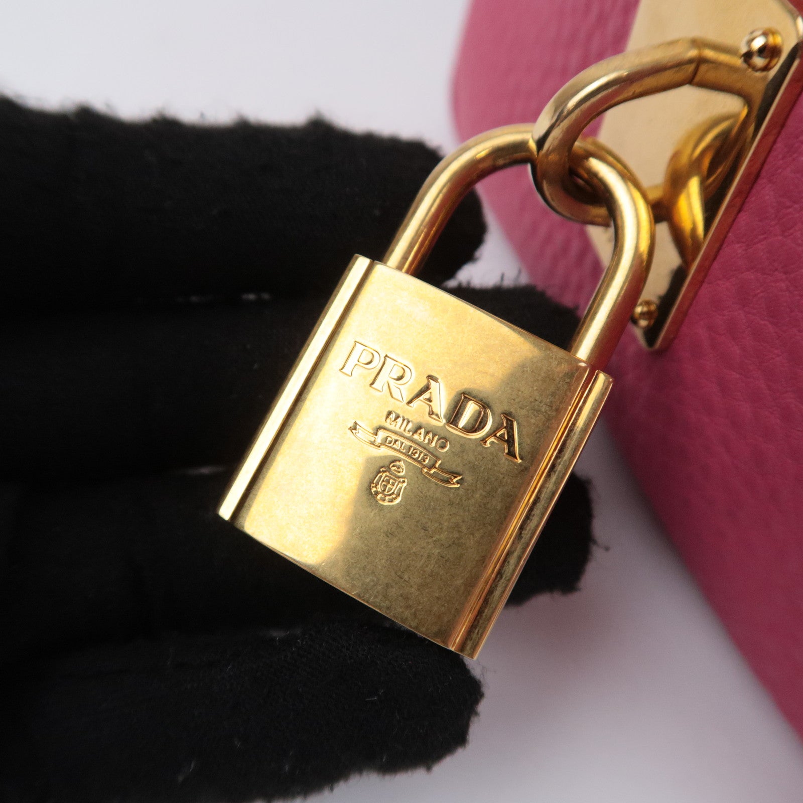 PRADA 2Way Leather Handbag Pink