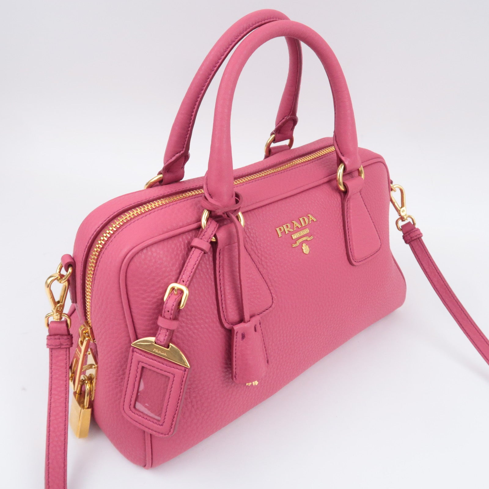 PRADA 2Way Leather Handbag Pink