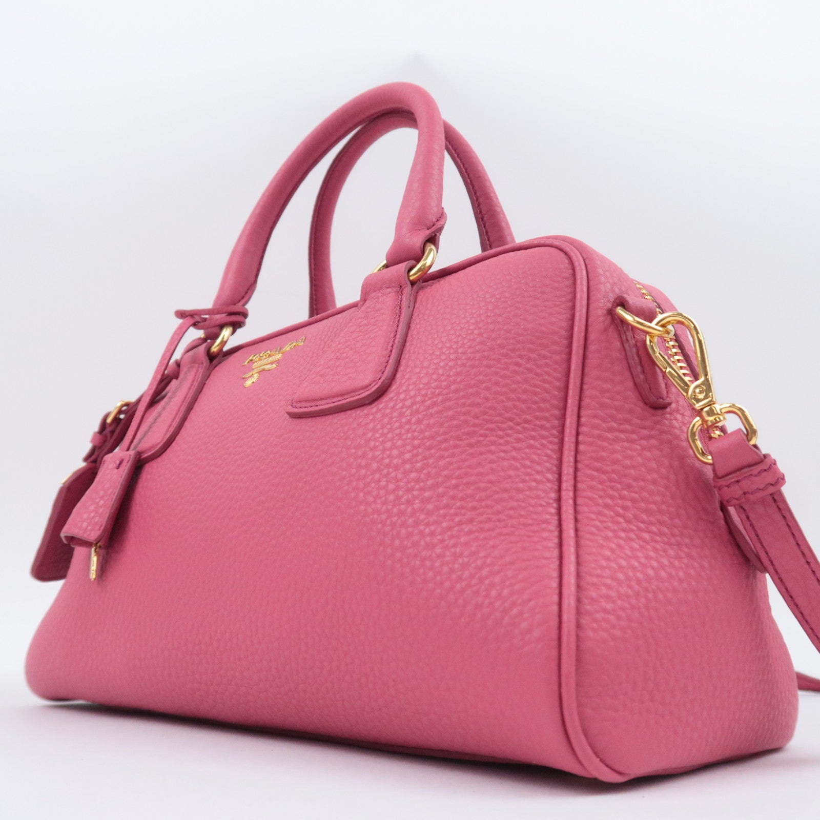 PRADA 2Way Leather Handbag Pink
