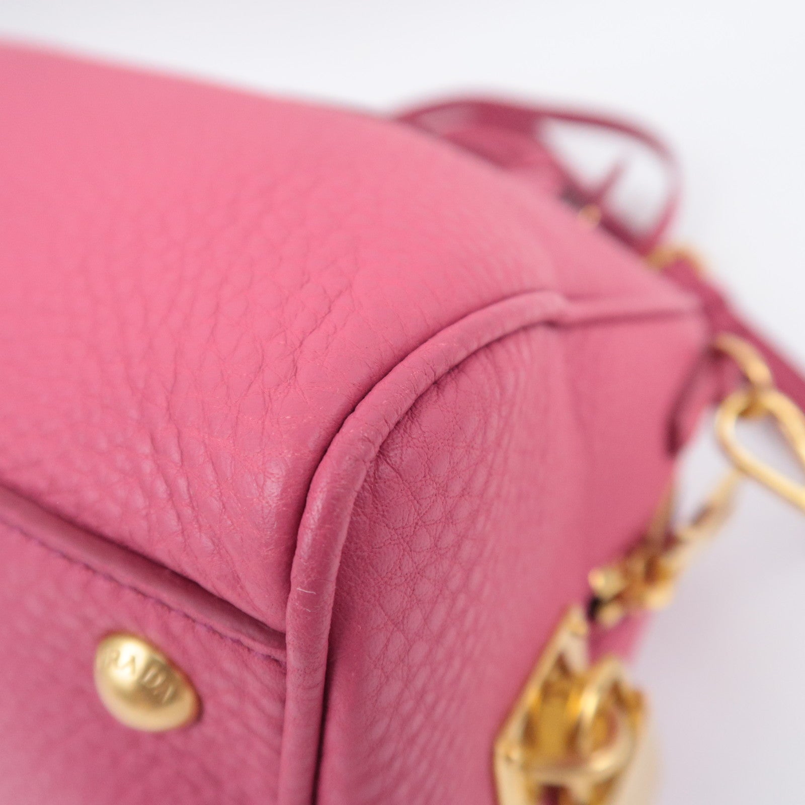 PRADA 2Way Leather Handbag Pink