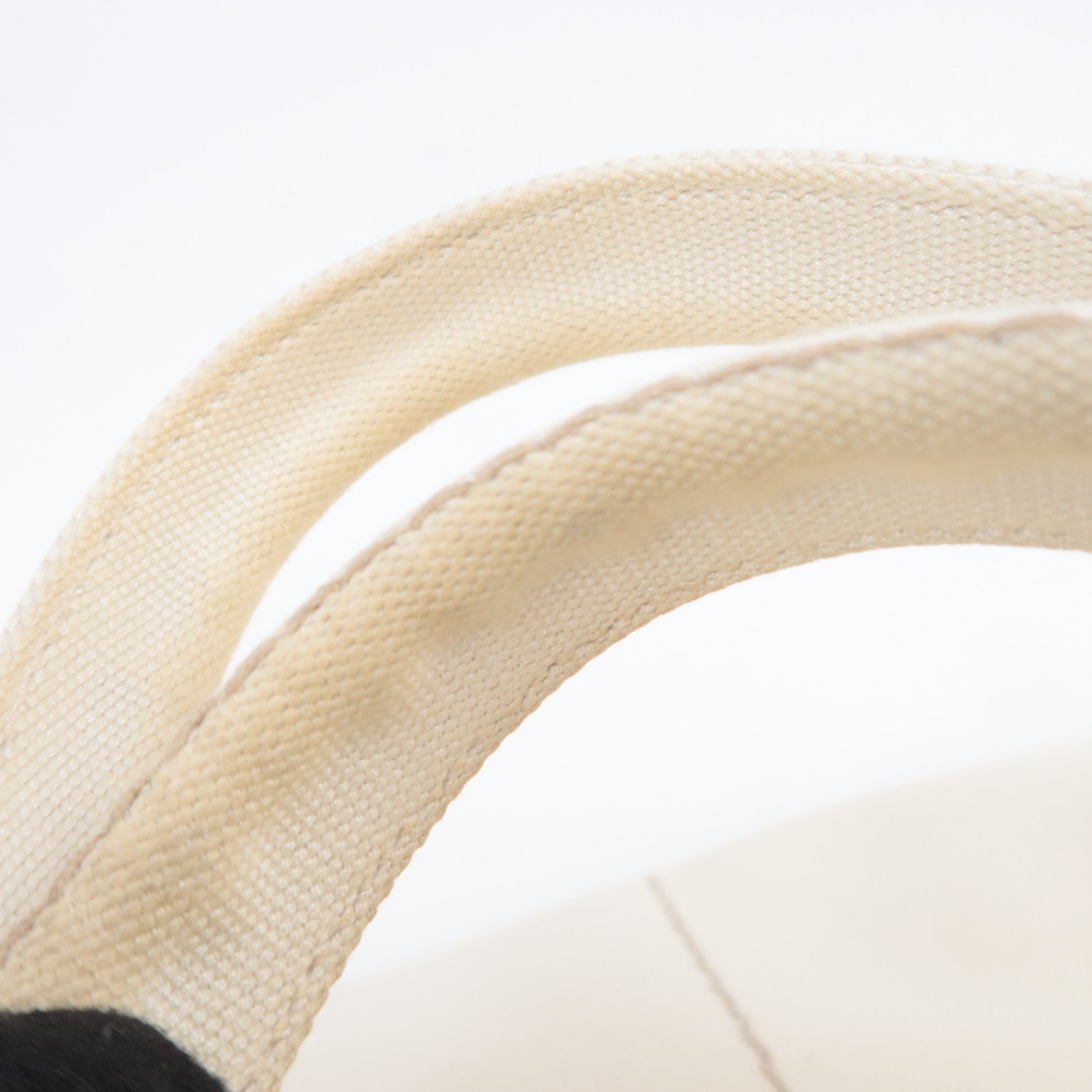 PRADA Canapa L Size Canvas Tote Bag Ivory