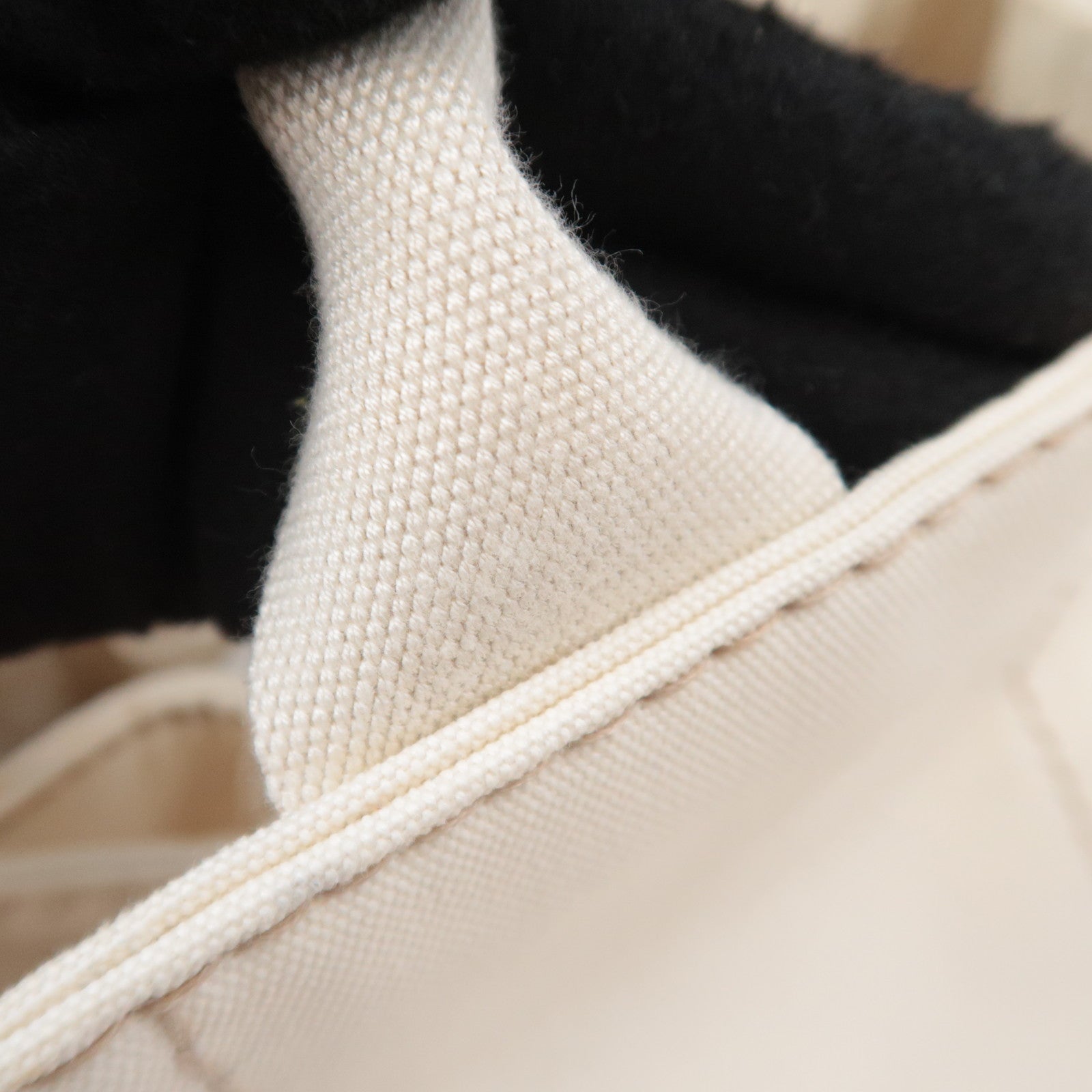 PRADA Canapa L Size Canvas Tote Bag Ivory