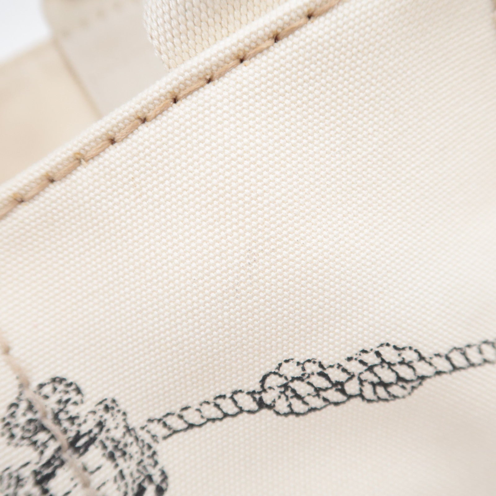 PRADA Canapa L Size Canvas Tote Bag Ivory
